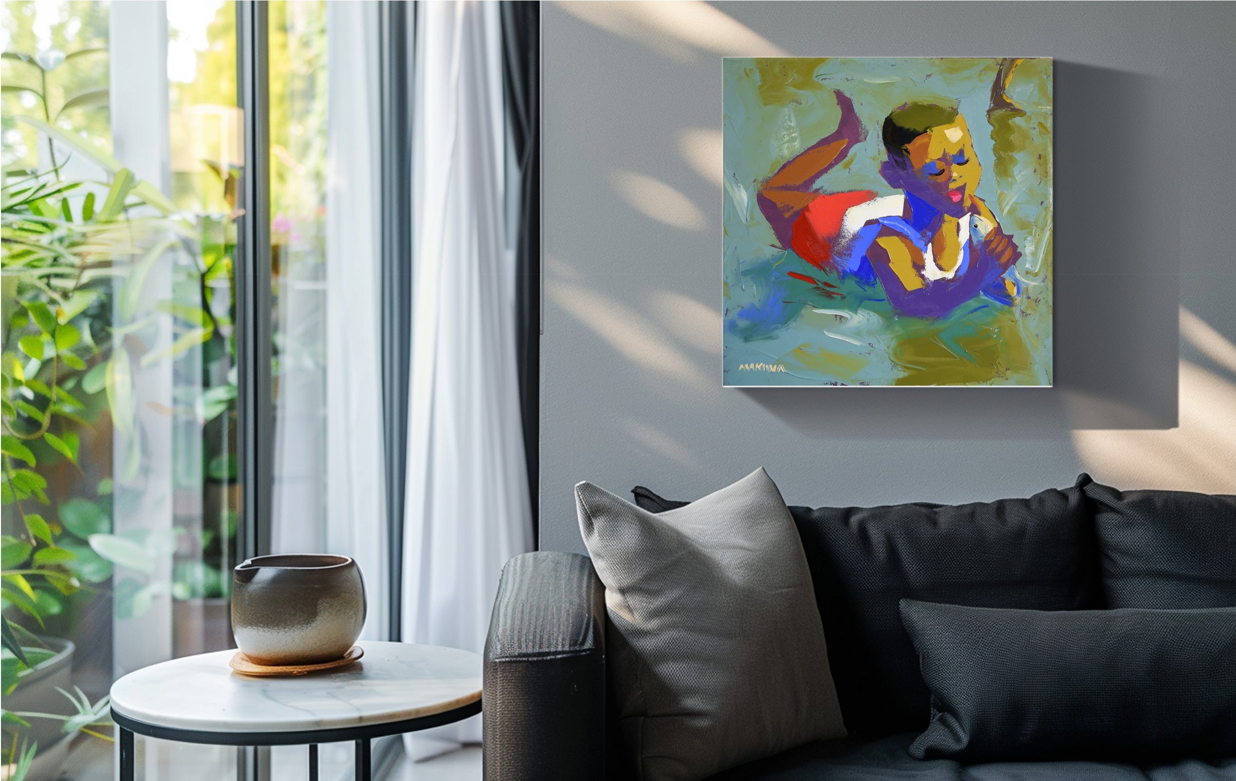 The Fish 2 55x55cm Oil on Canvas