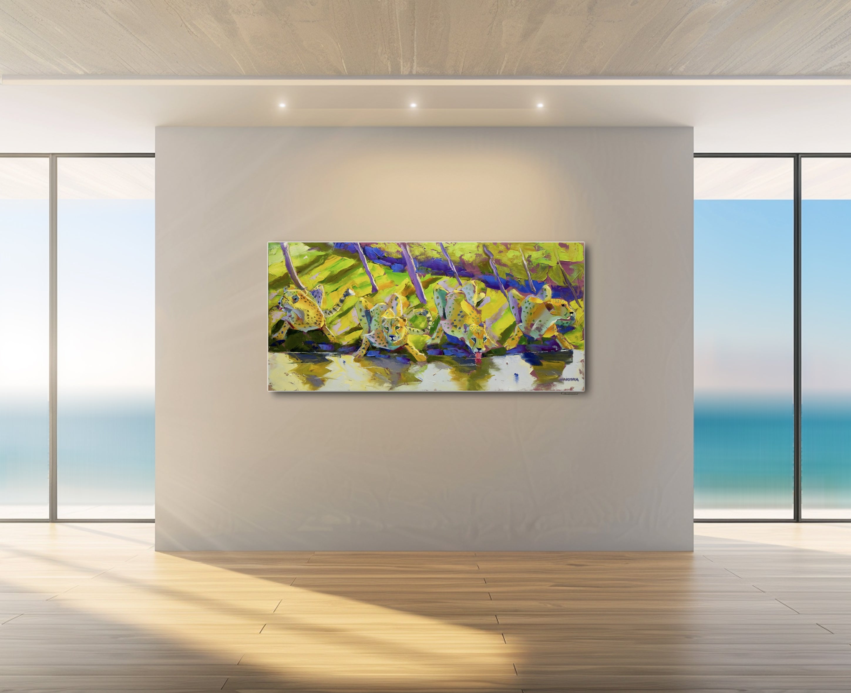 River Lookouts 80x170cm Oil On Canvas