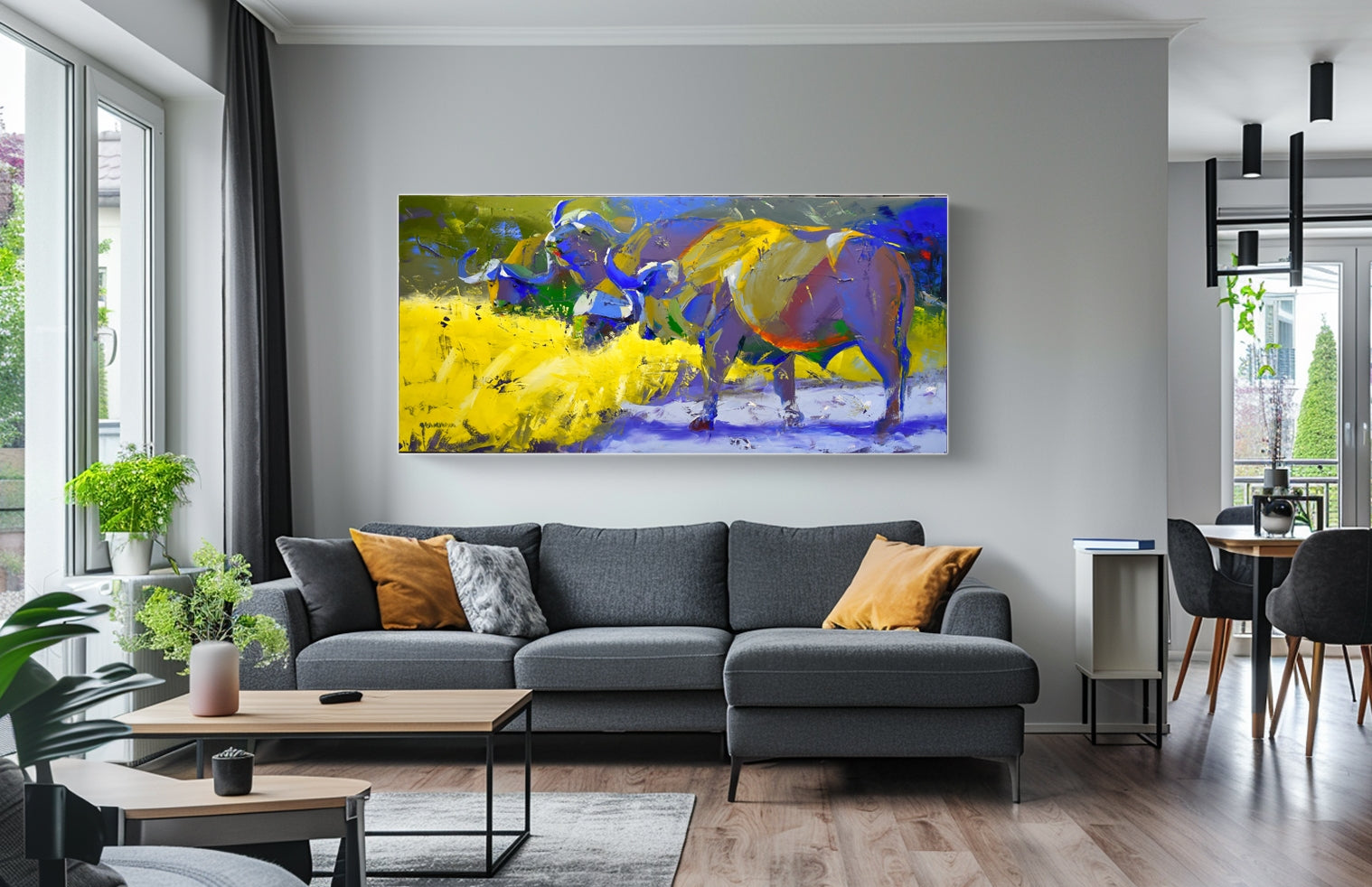 The Herd 80x170cm Oil on Canvas