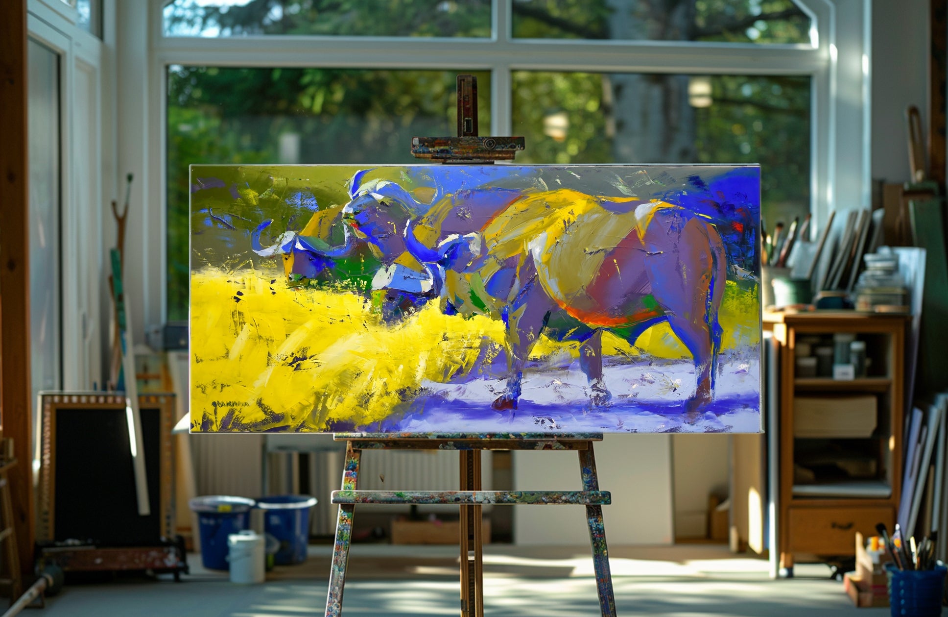 The Herd 80x170cm Oil on Canvas