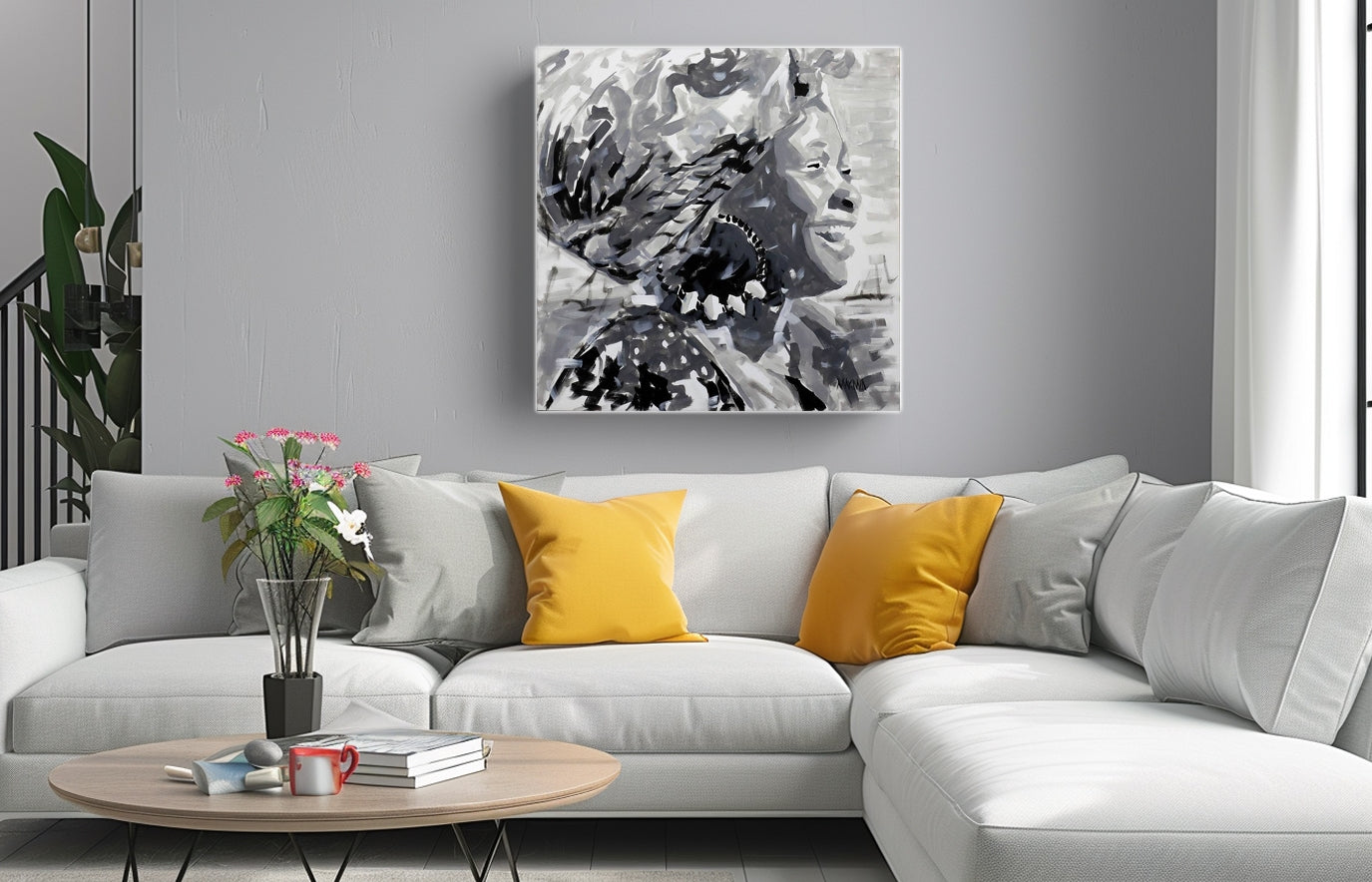Joyous Woman 80x80cm Acrylic on Canvas