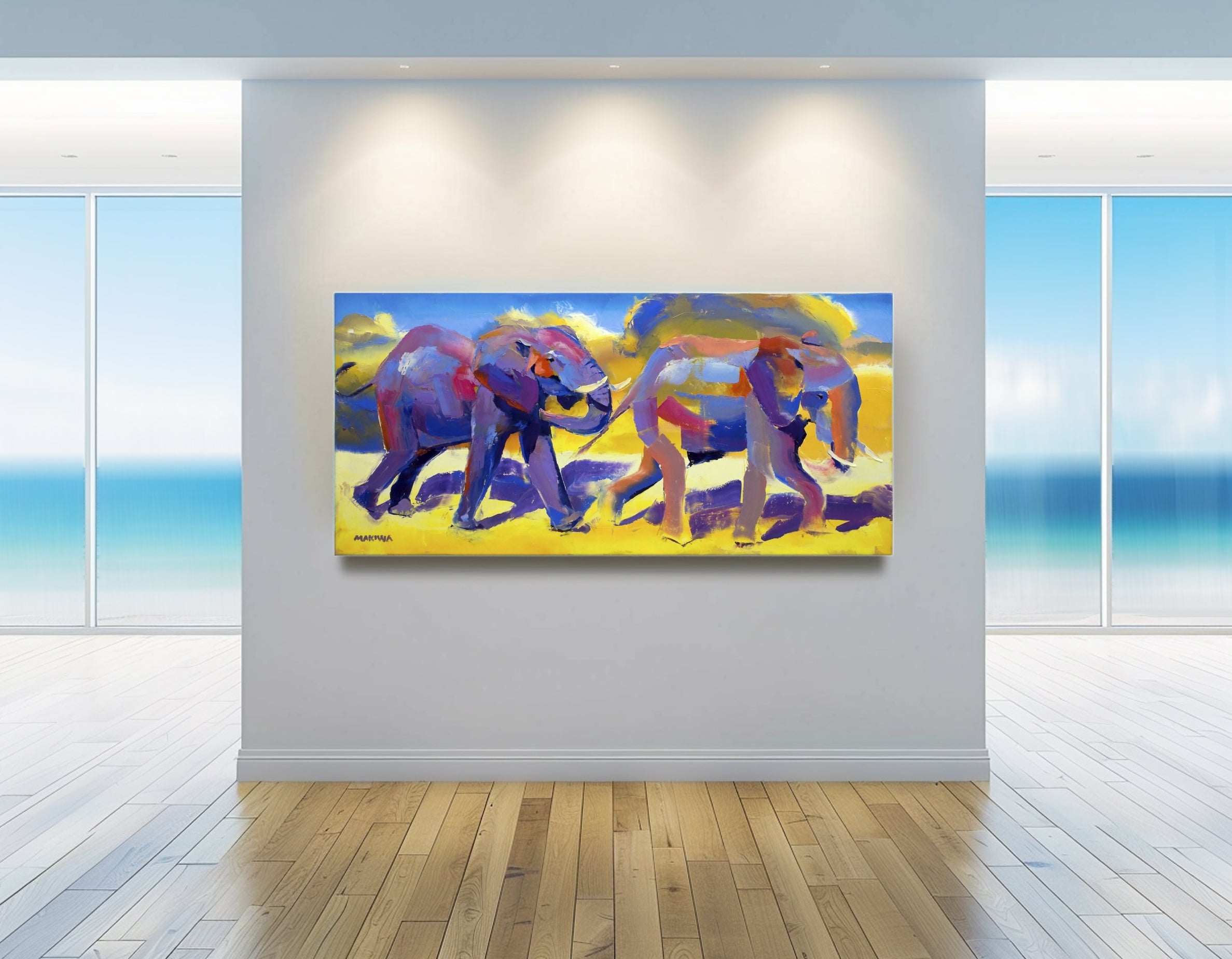 Little Friends 80x170cm Oil On Canvas