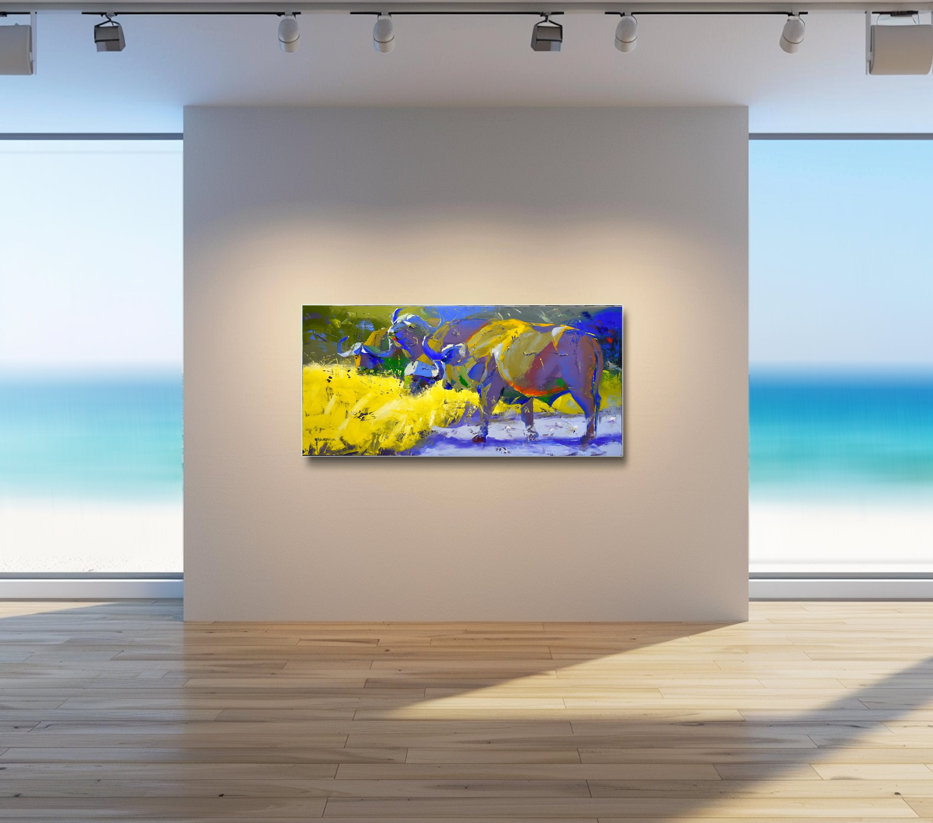 The Herd 80x170cm Oil on Canvas