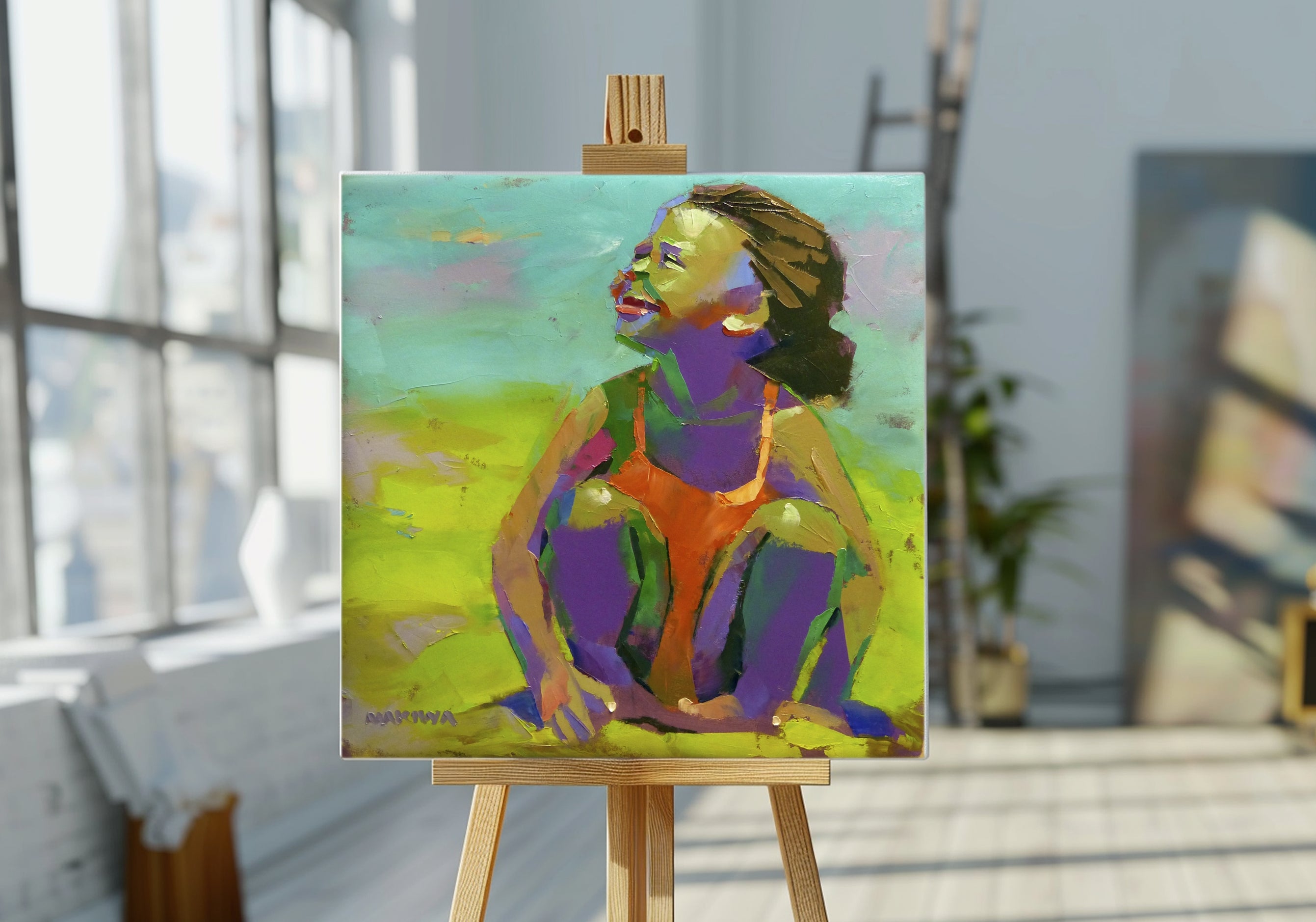 The Little Girl 55x55cm Oil on Canvas