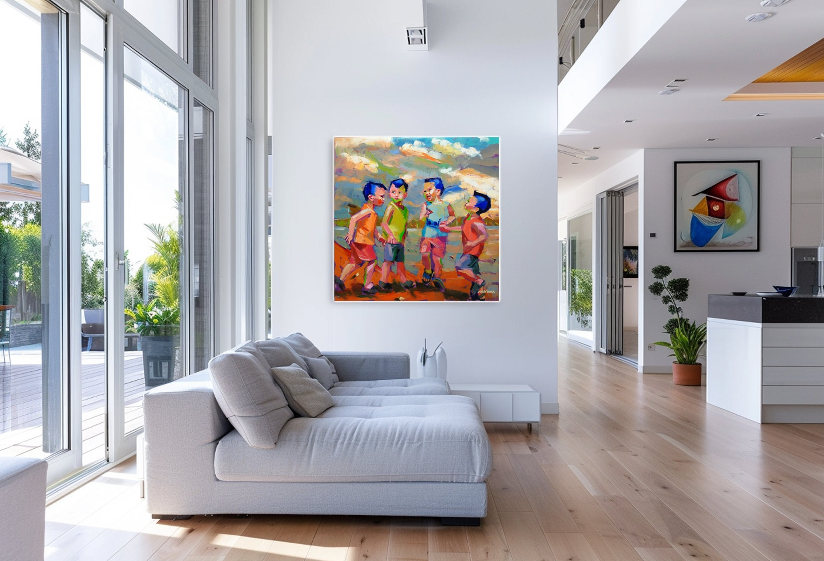 The Boys 120x120cm Oil on Canvas