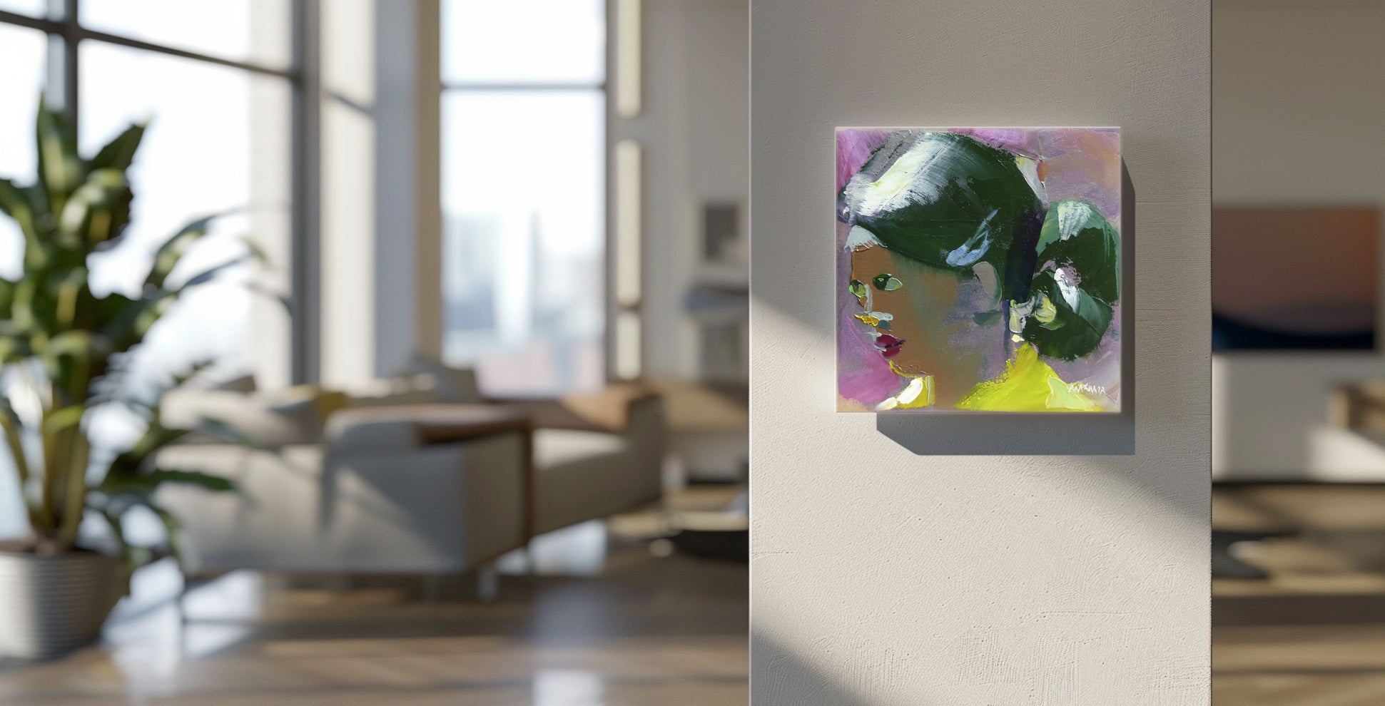 Pondering 20x20cm Oil on Canvas