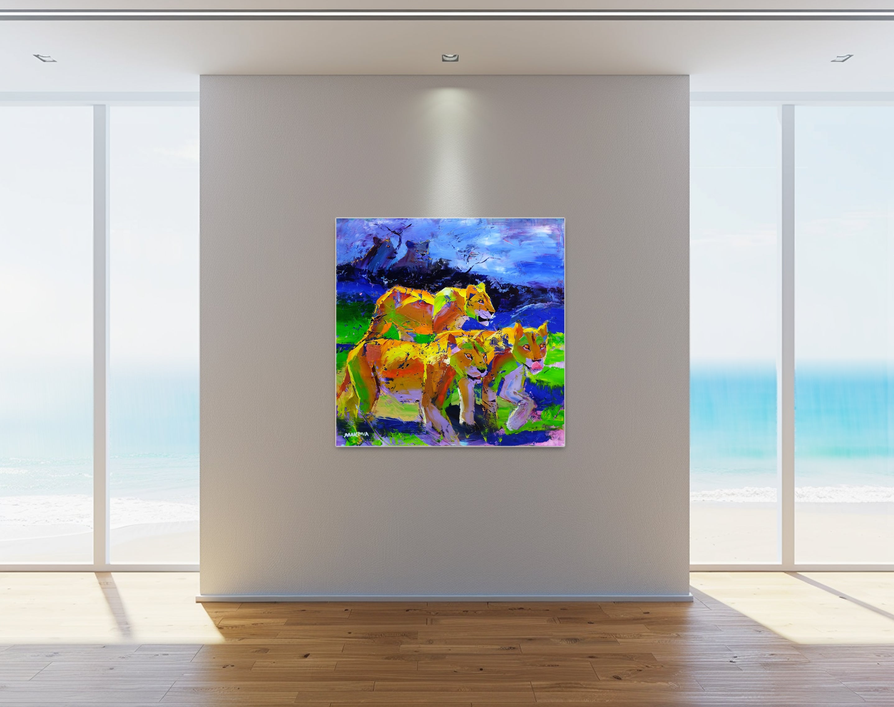 Into The Night 100x100cm Oil on Canvas