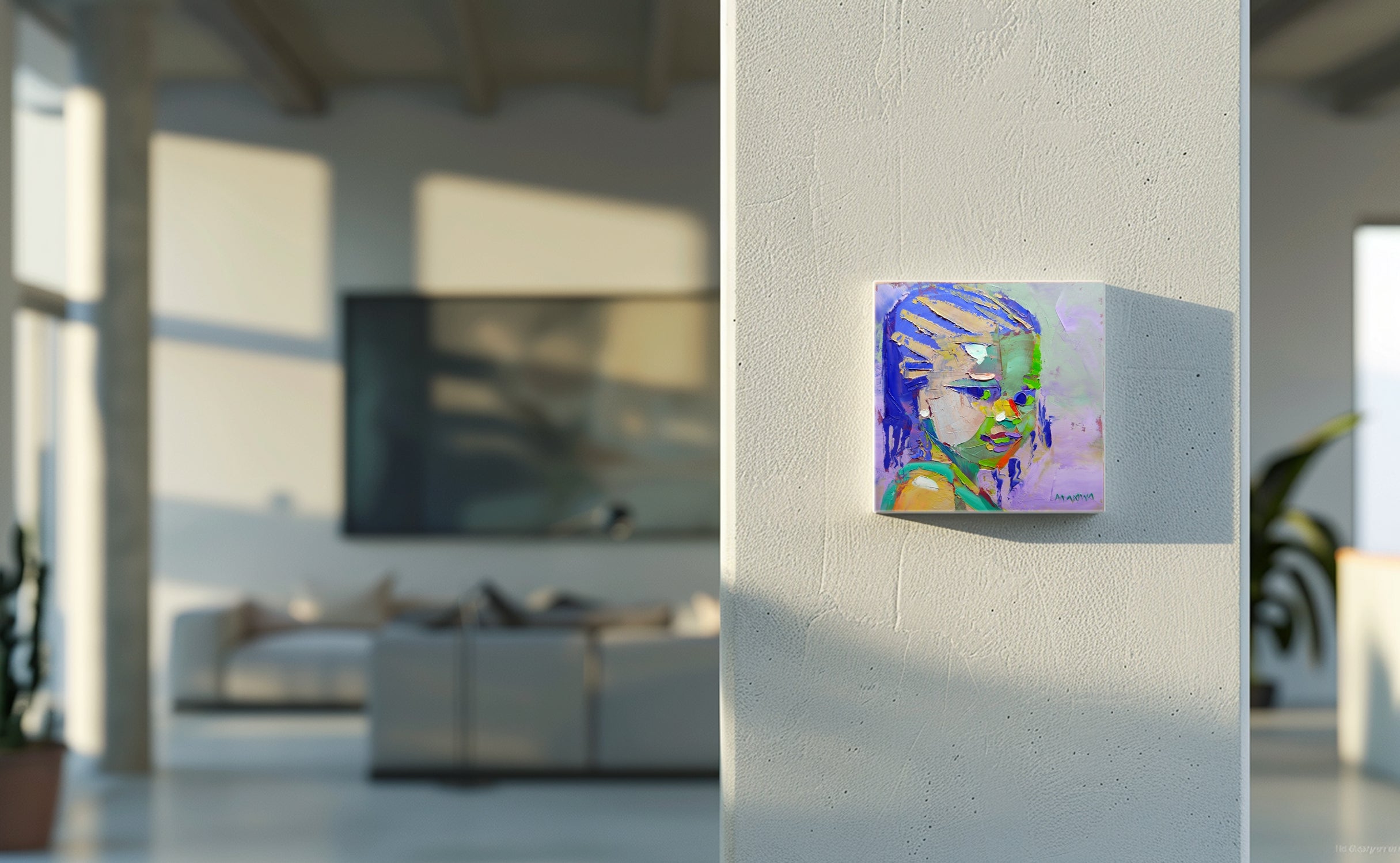 Blue Eyed 20x20cm Oil on Canvas