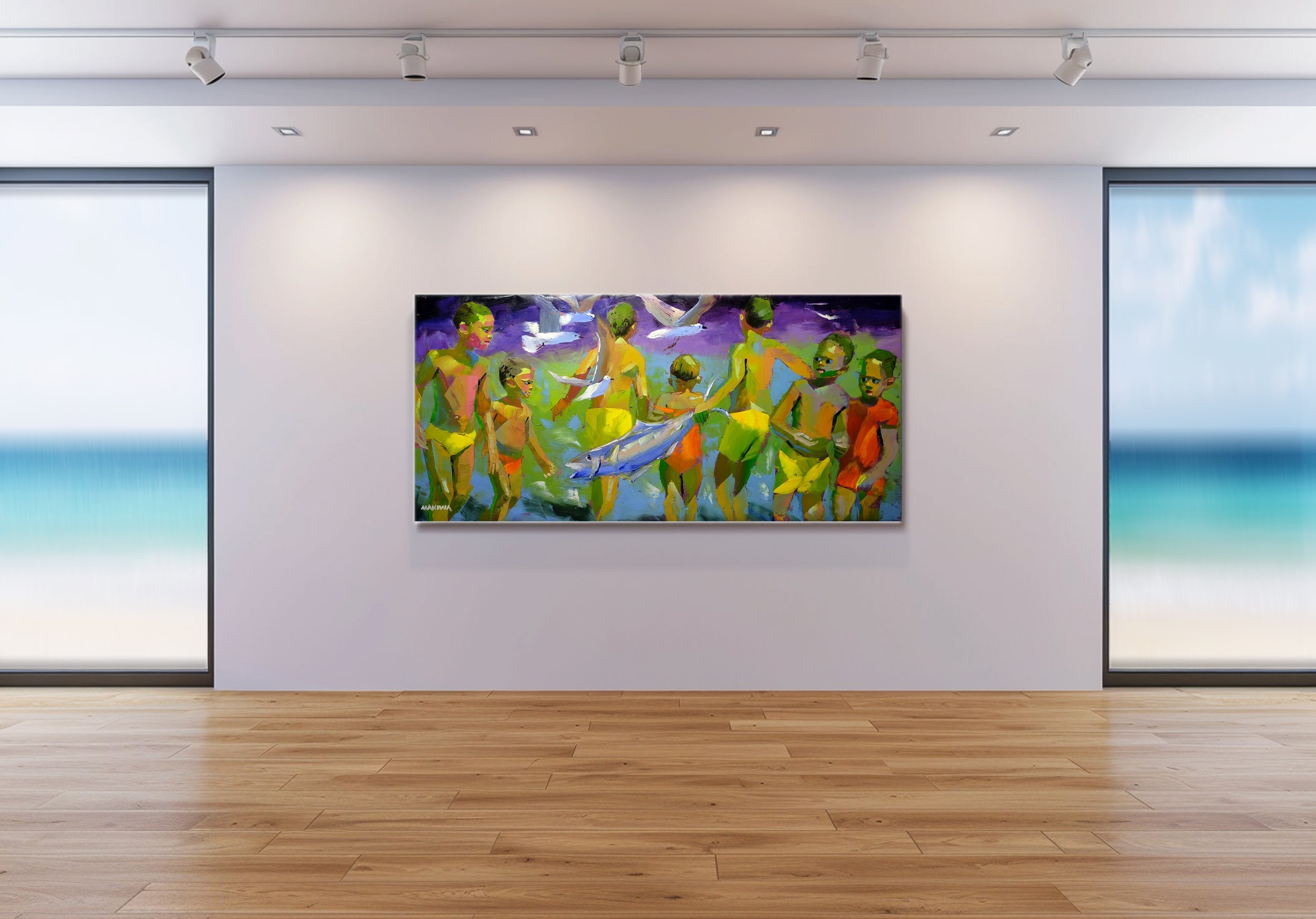 The Huge Fish 80x170cm Oil on Canvas