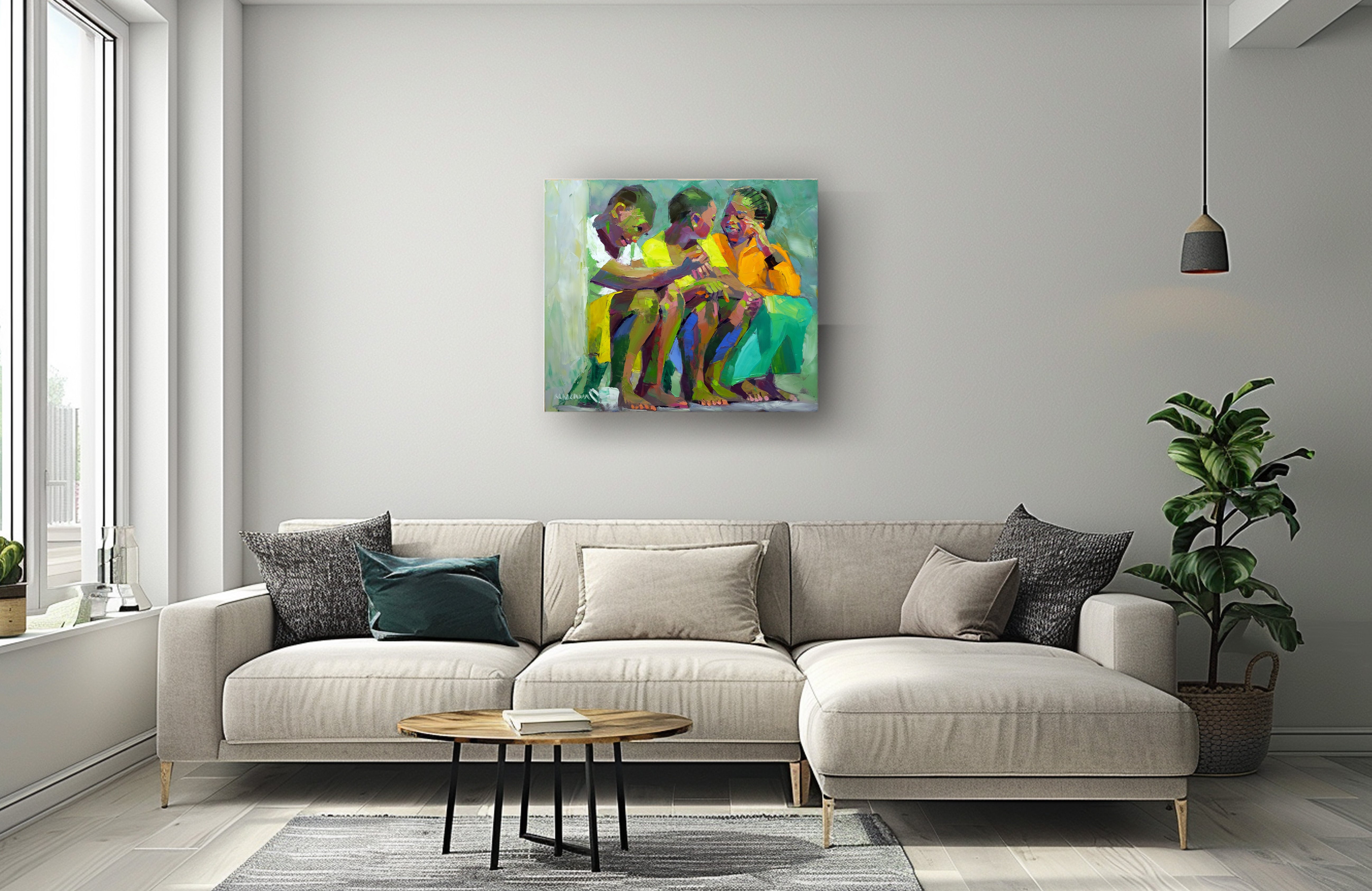 Girl Talk 68x80cm Oil on Canvas