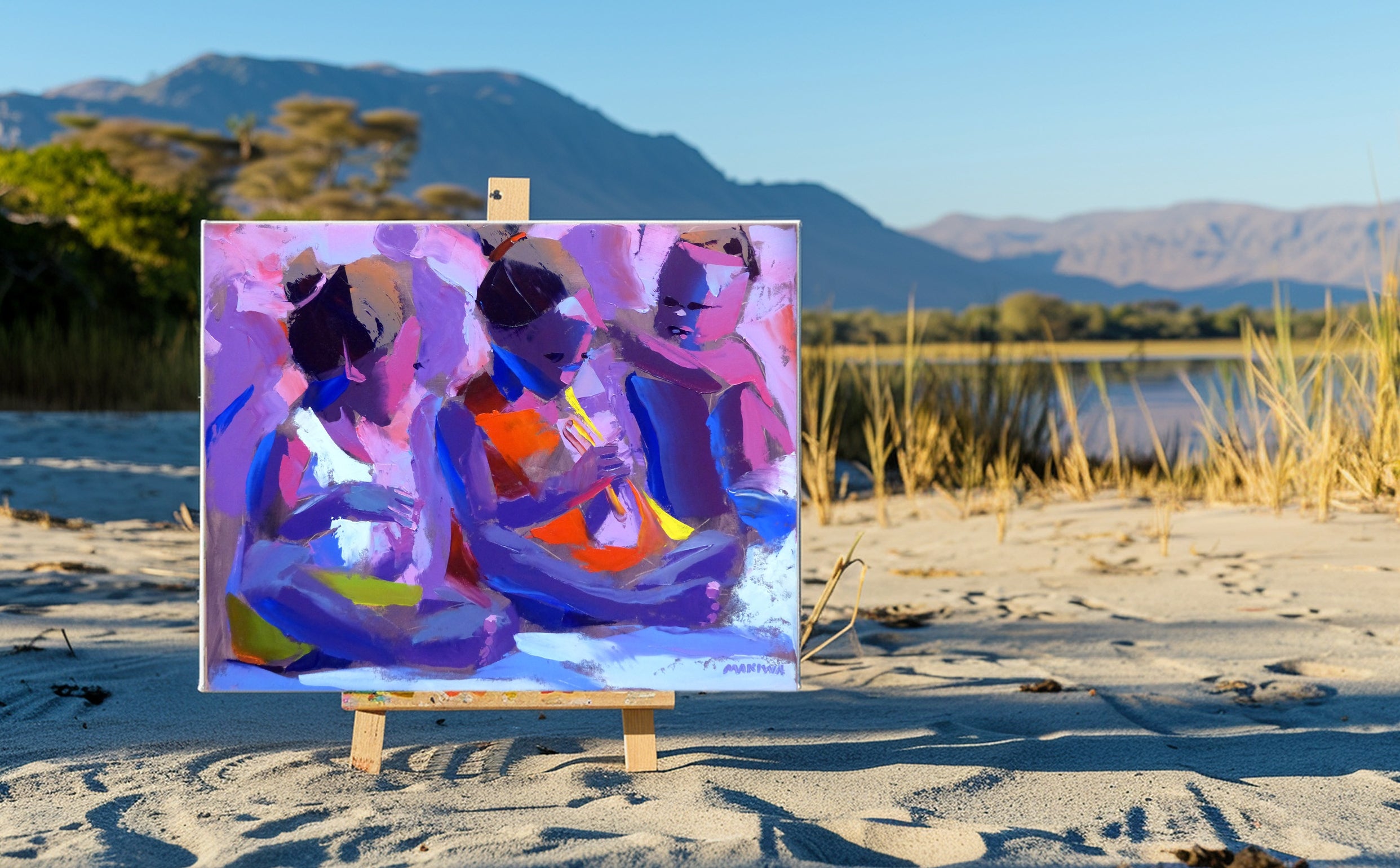 Learning the Notes 56x71cm Oil on Canvas