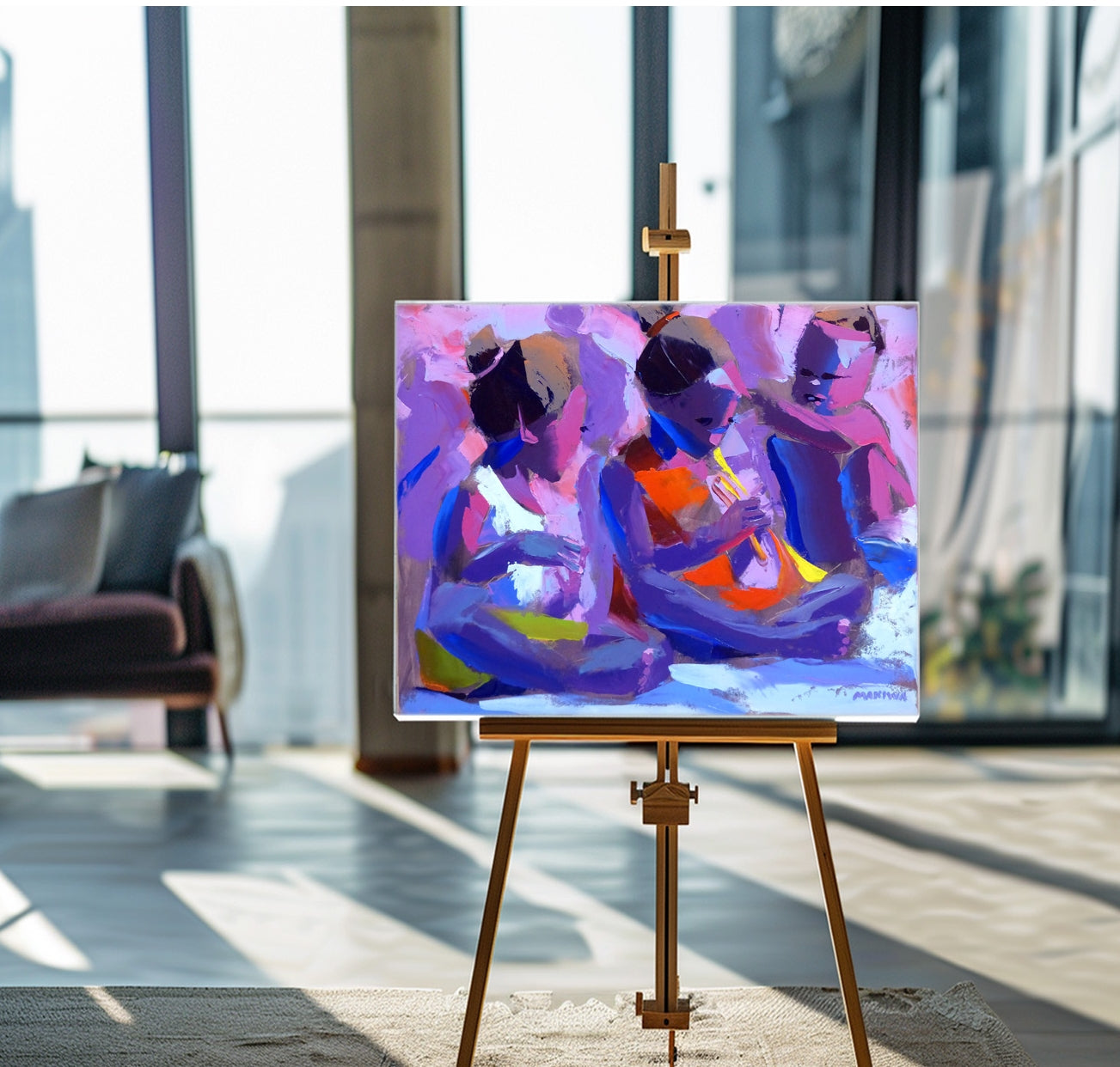 Learning the Notes 56x71cm Oil on Canvas