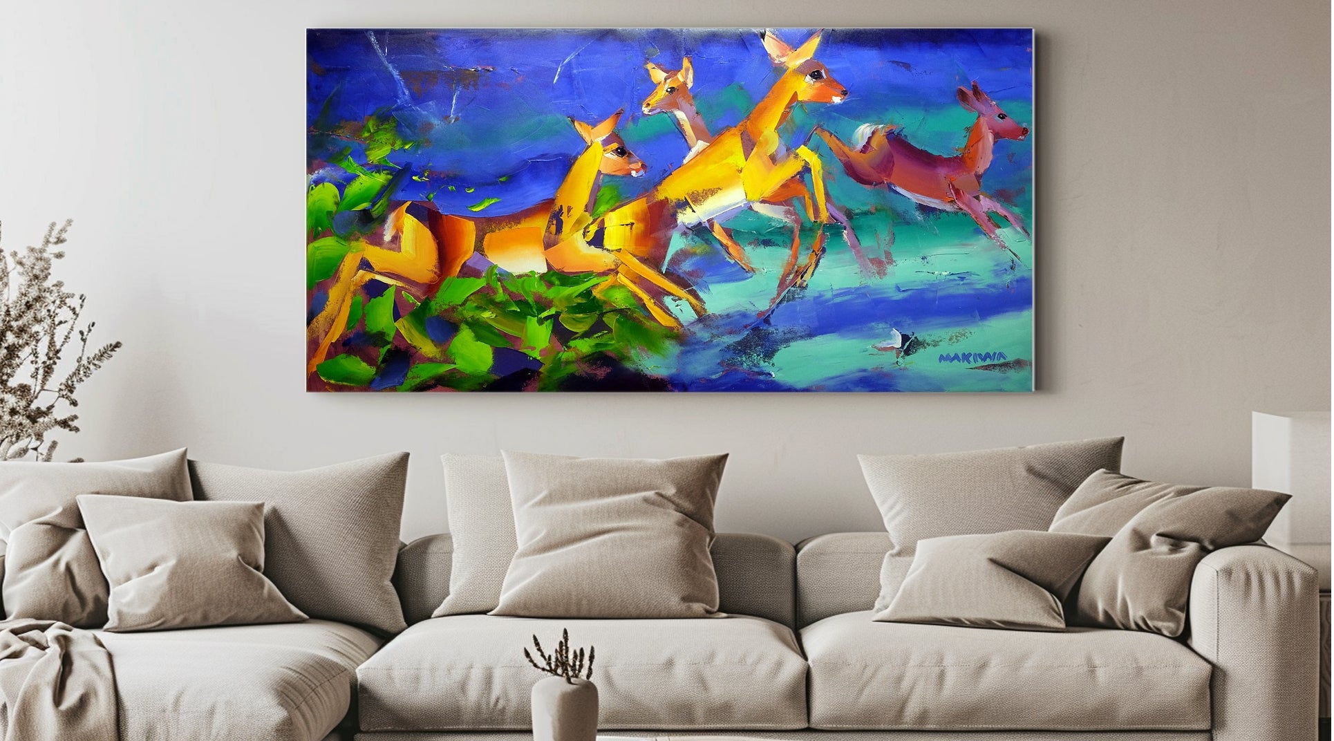 The Baby Impalas 60x120cm Oil on Canvas
