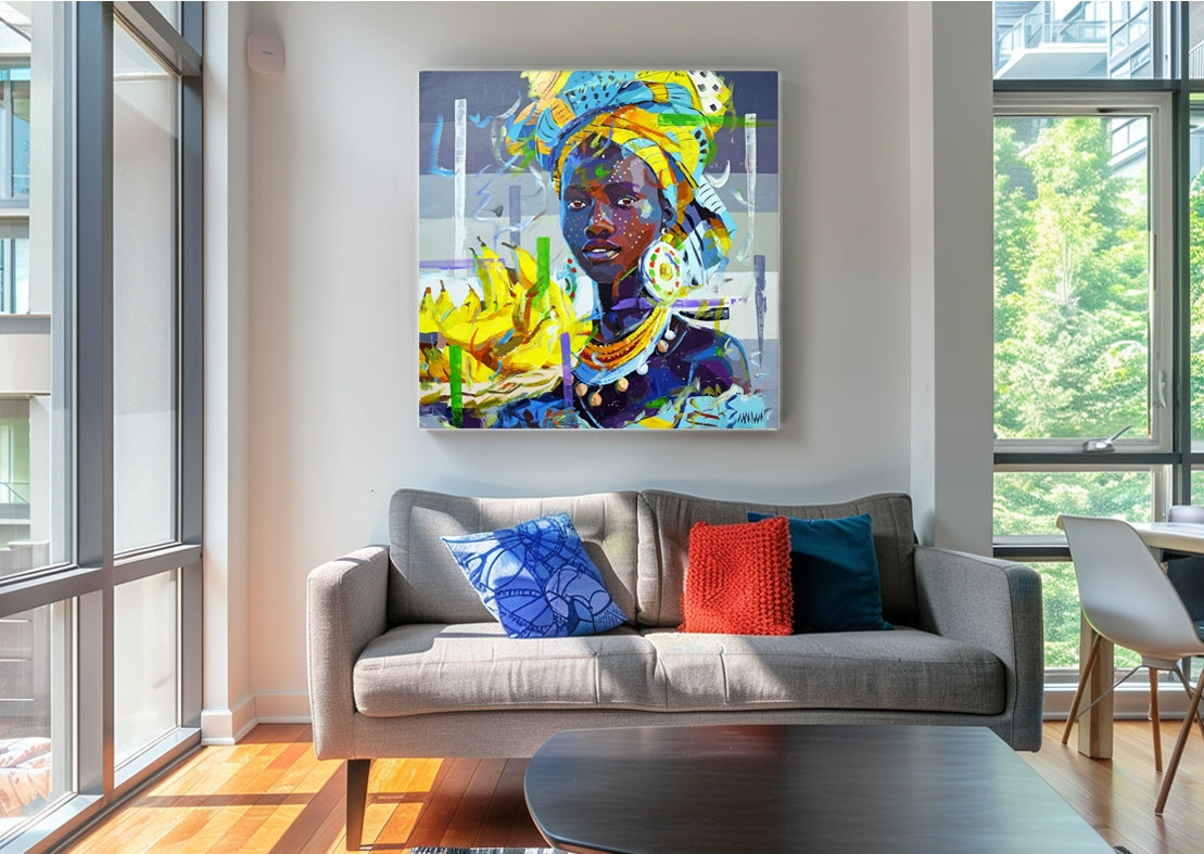Banana Queen 120x120cm Acrylic on Canvas