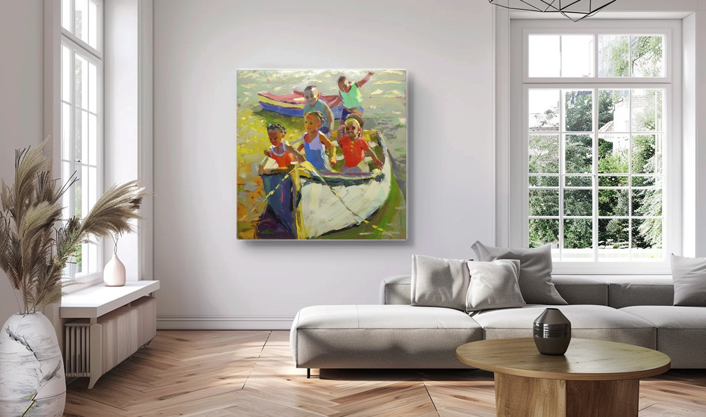 The Boys 120x120cm Oil on Canvas