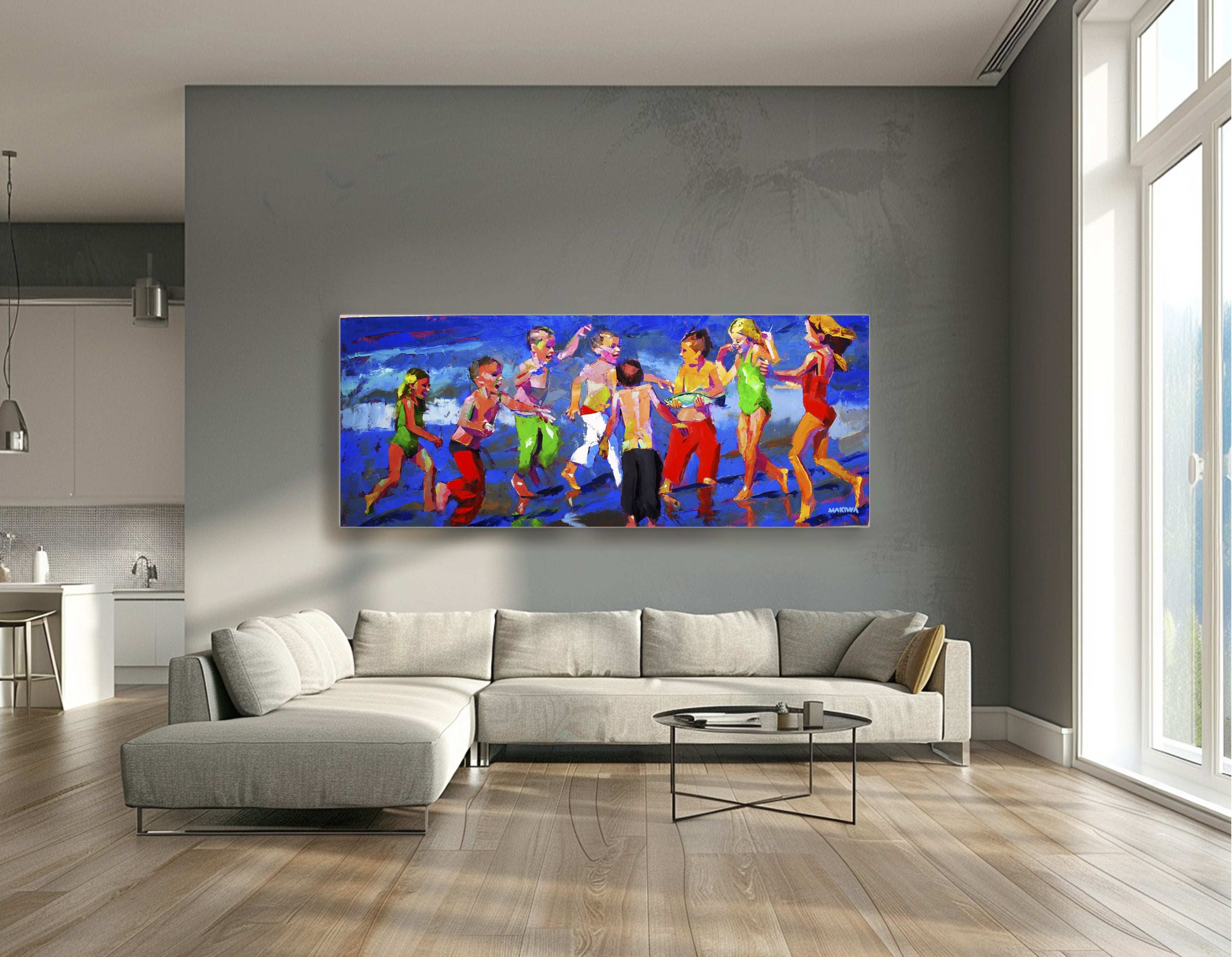 Whose Fish is it Anyway? 80x200cm Oil on Canvas