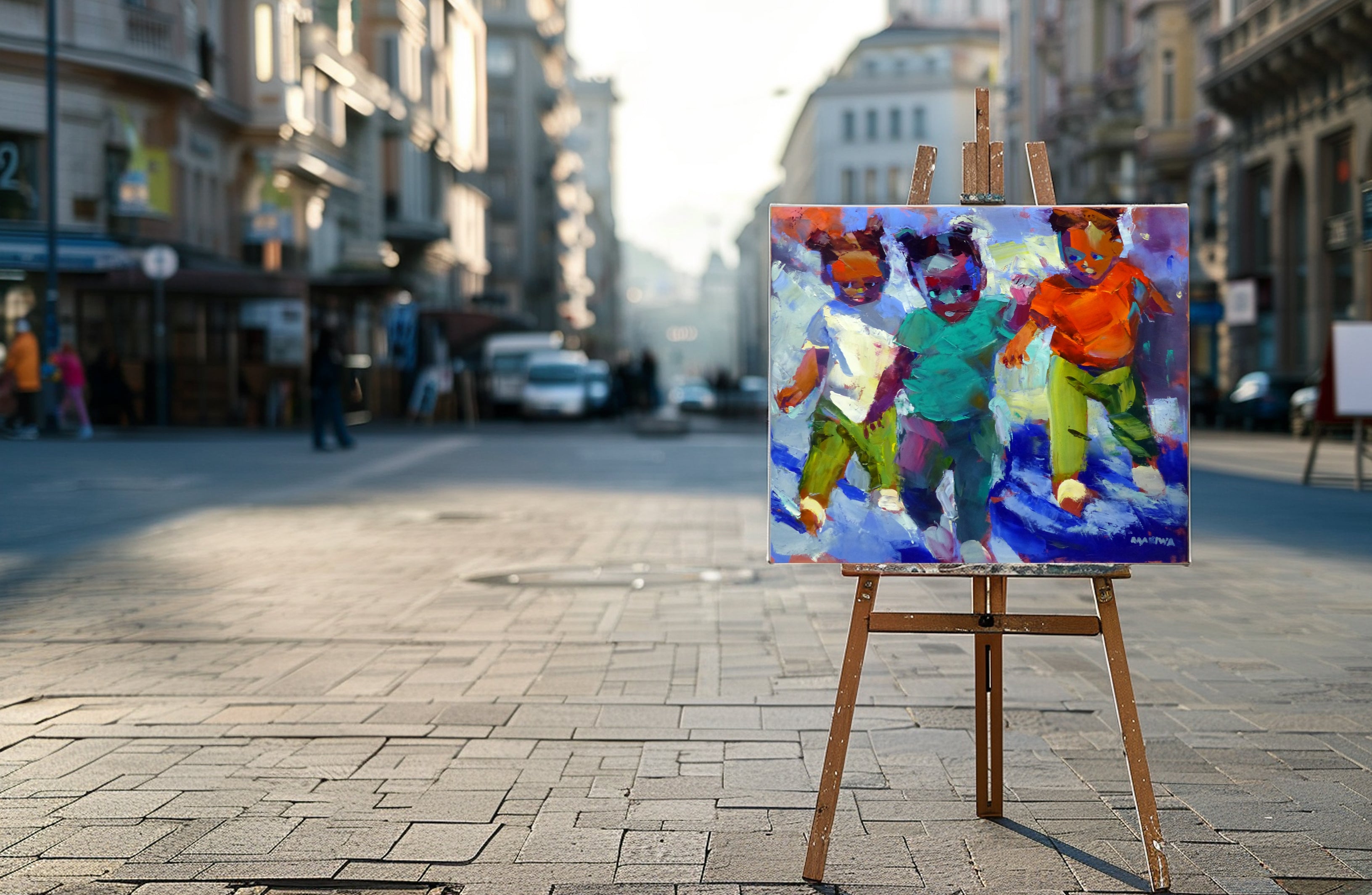 Happy Bambinos 68x80cm Oil on Canvas