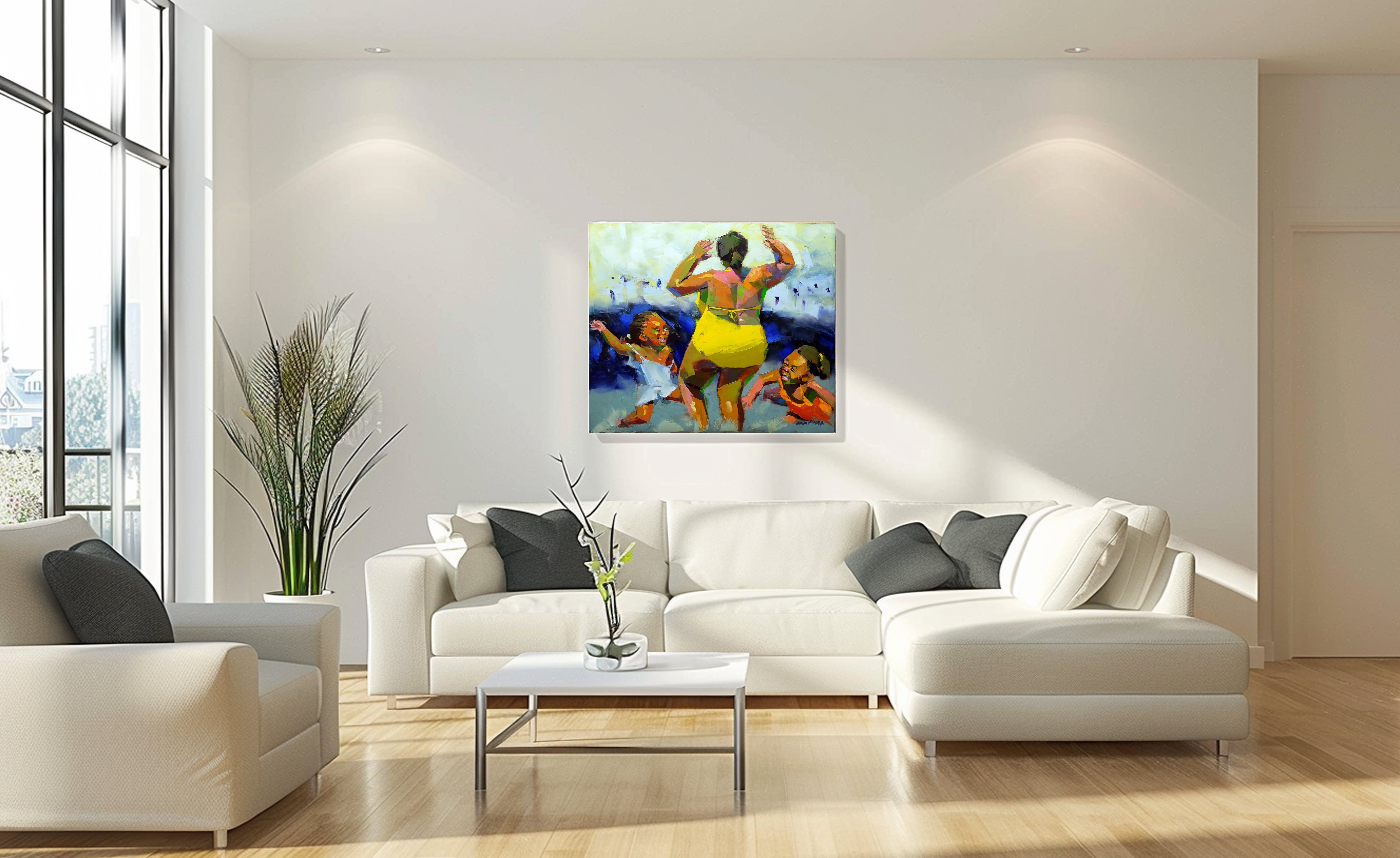 Fun with Mummy 68x80cm Oil on Canvas