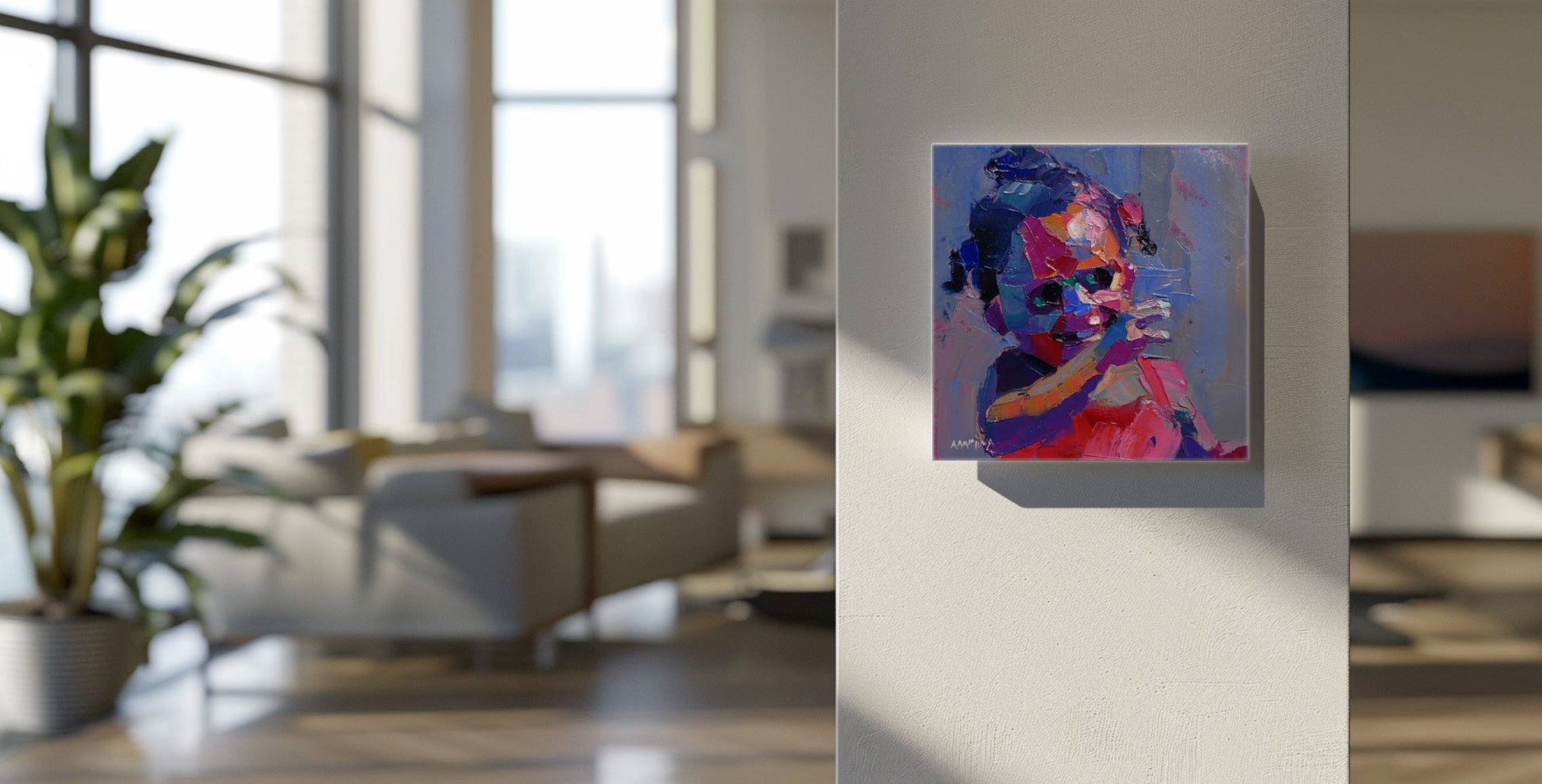 Happy Girl 20x20cm Oil on Canvas