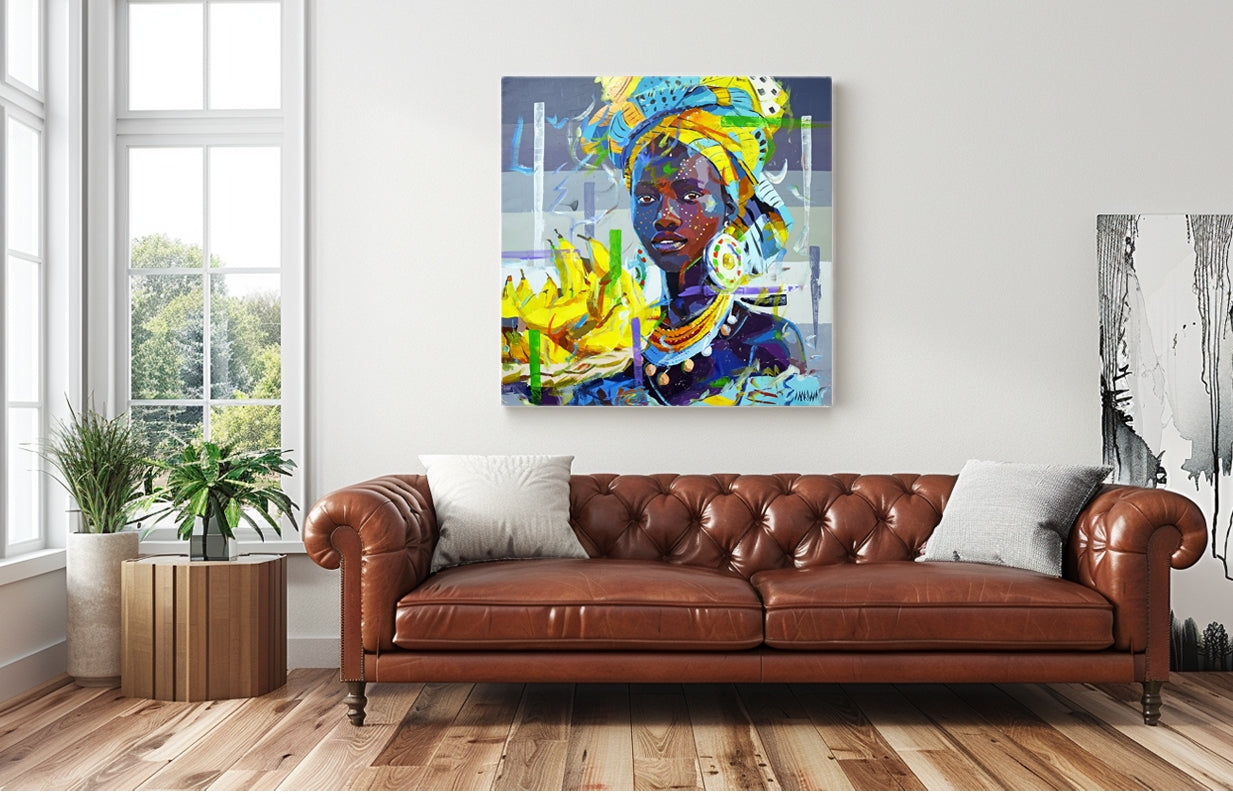 Banana Queen 120x120cm Acrylic on Canvas