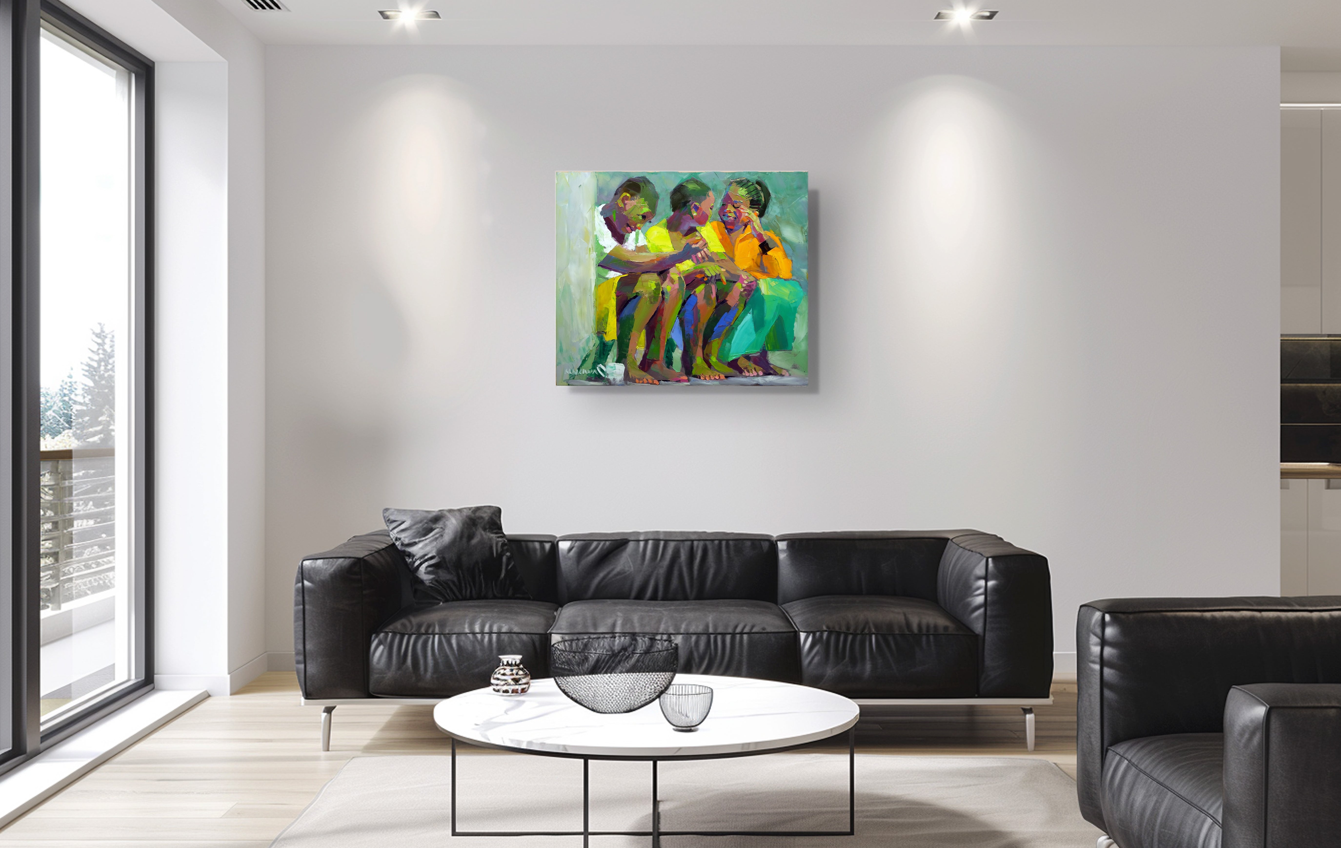 Girl Talk 68x80cm Oil on Canvas