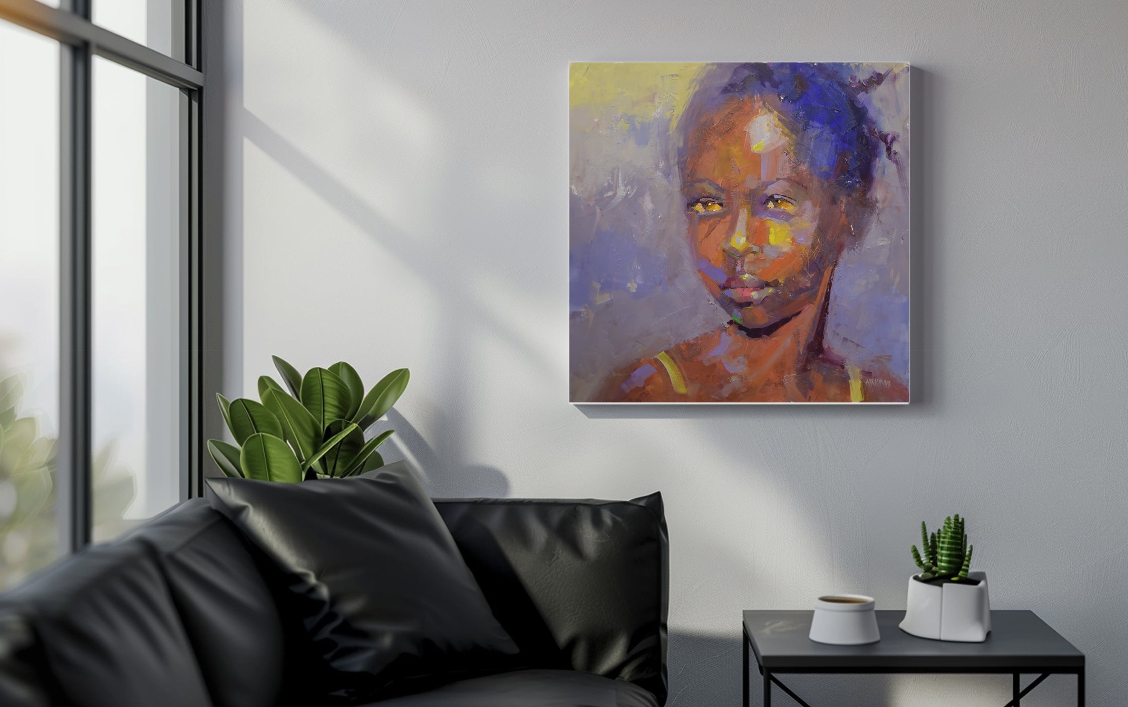 Sunset Girl 55x55cm Oil on Canvas