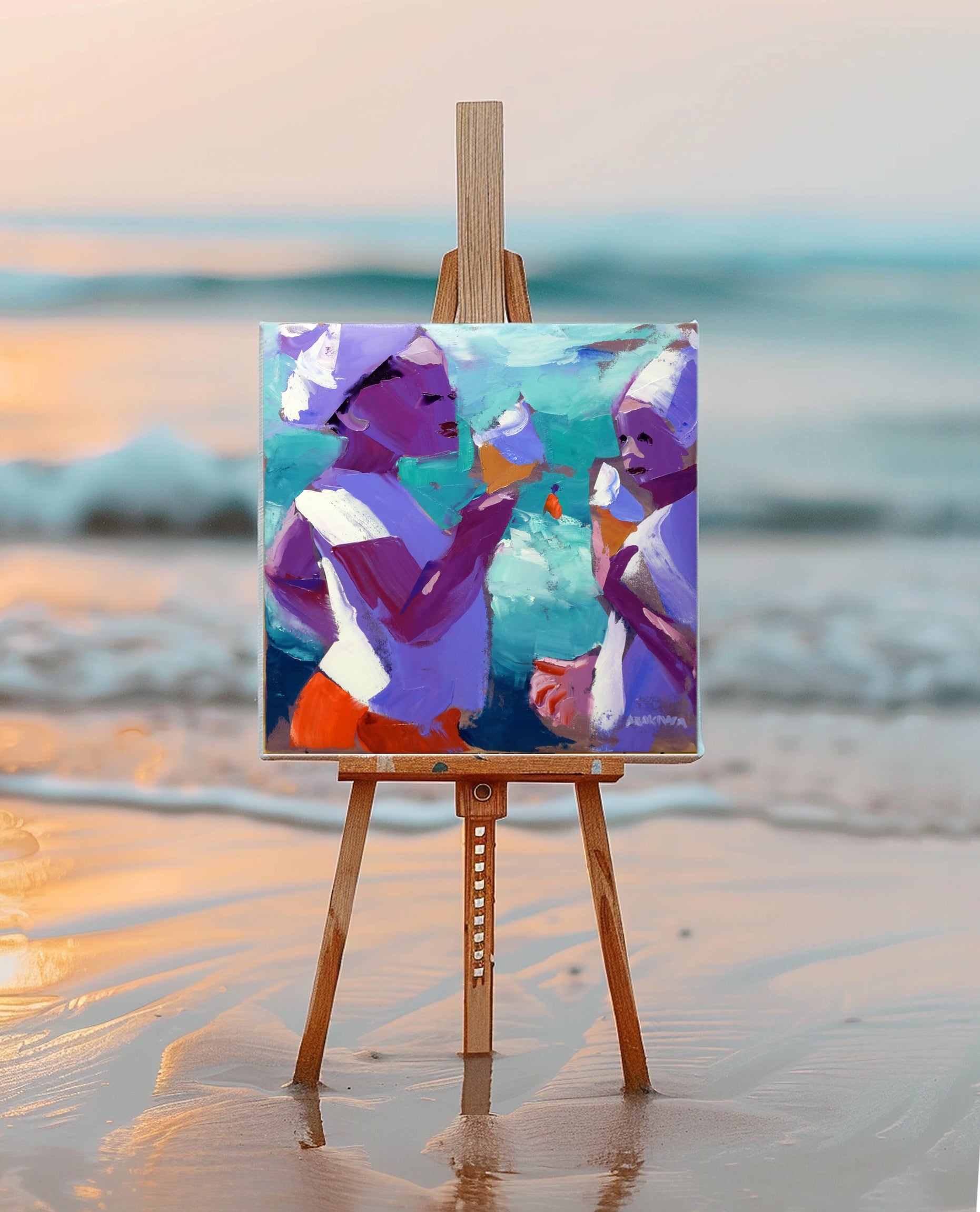 Ice Cream Girls 50x50cm Oil on Canvas