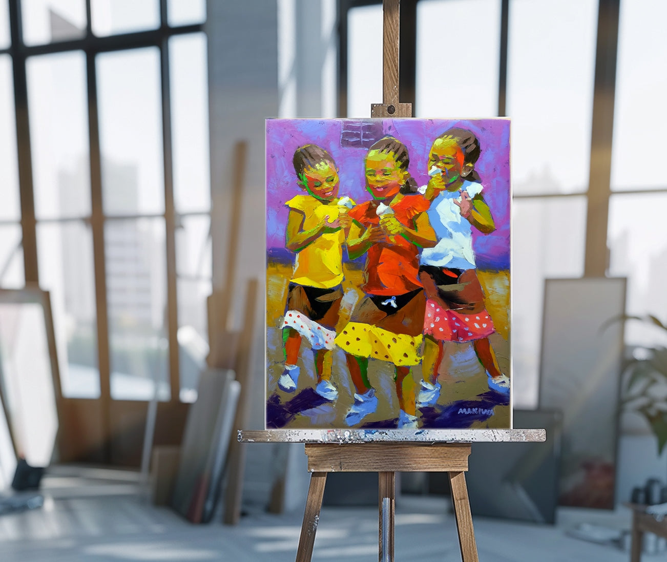 Ice Cream Kids 71x56cm  Oil on Canvas