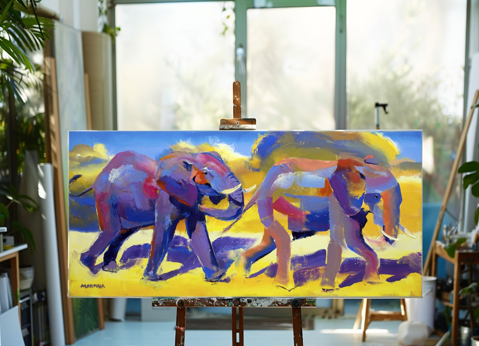 Little Friends 80x170cm Oil On Canvas