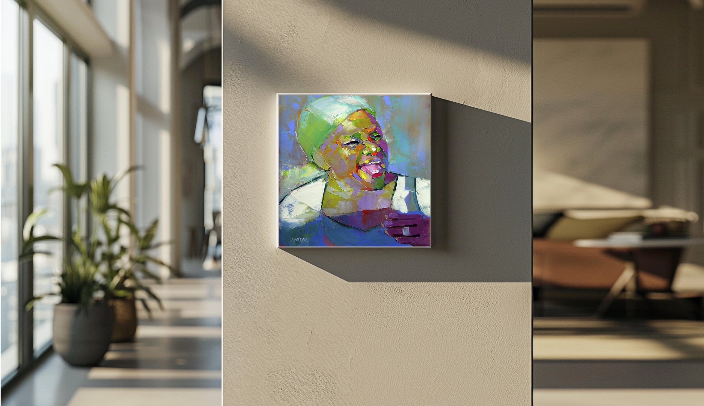 In Town 30x30cm Oil on Canvas