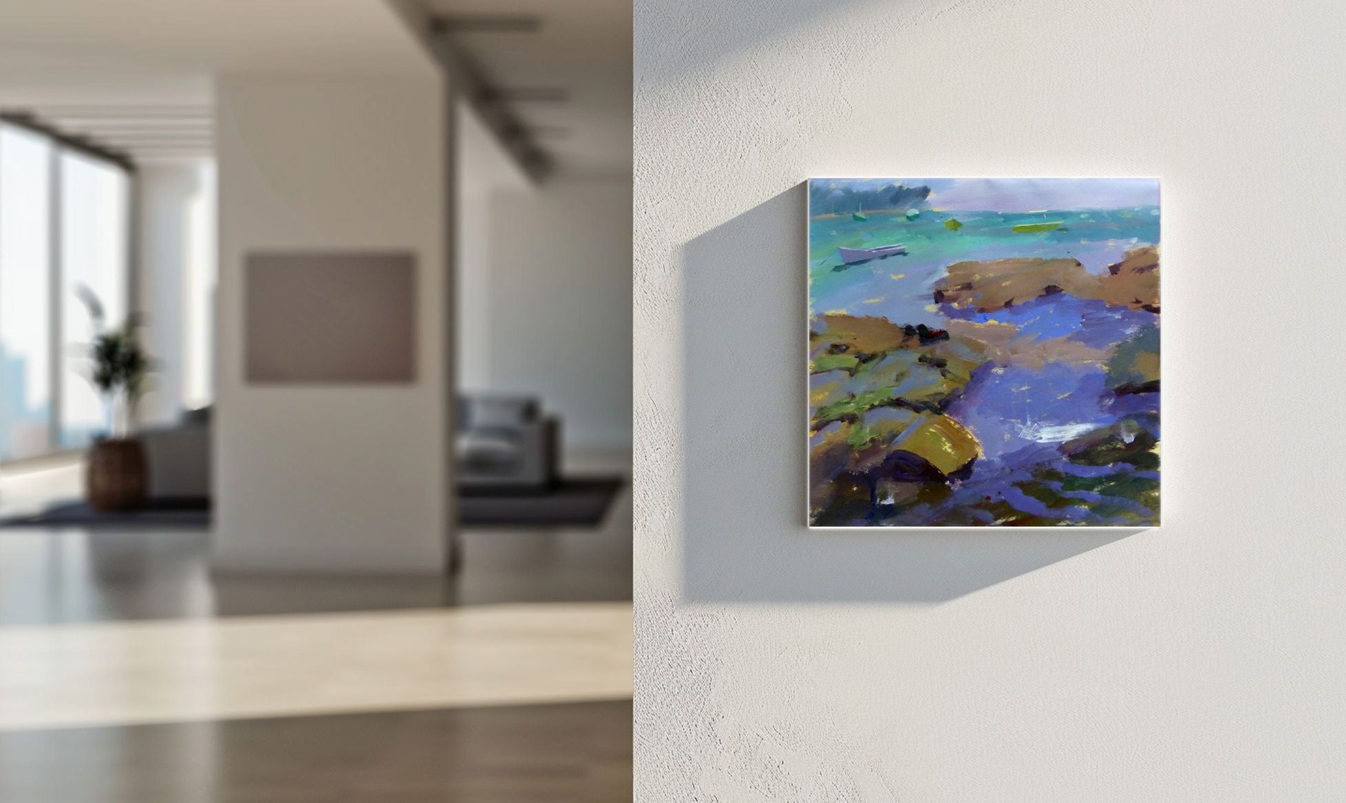 Low Tide Silence 30x30cm Oil on Canvas