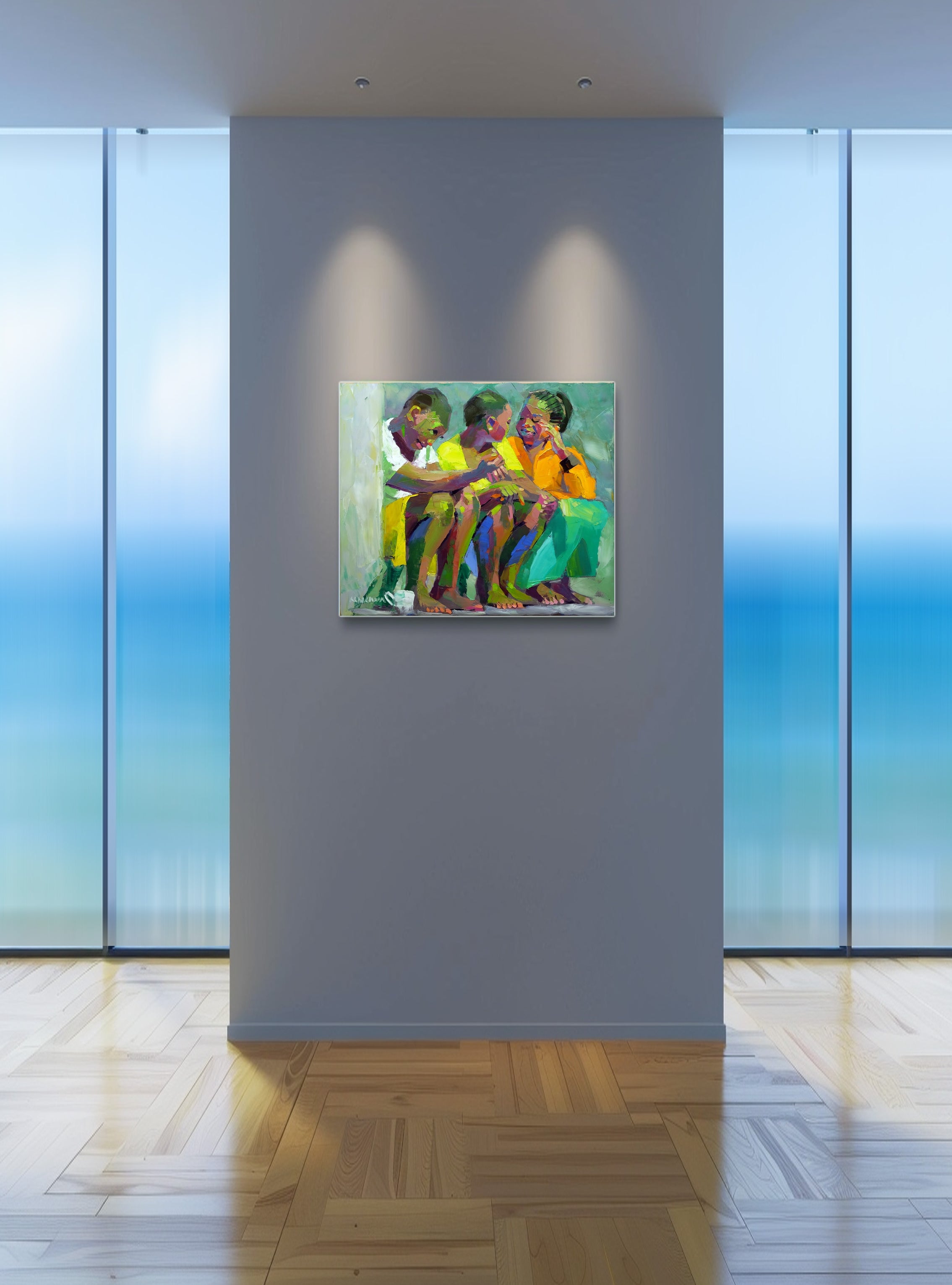 Girl Talk 68x80cm Oil on Canvas