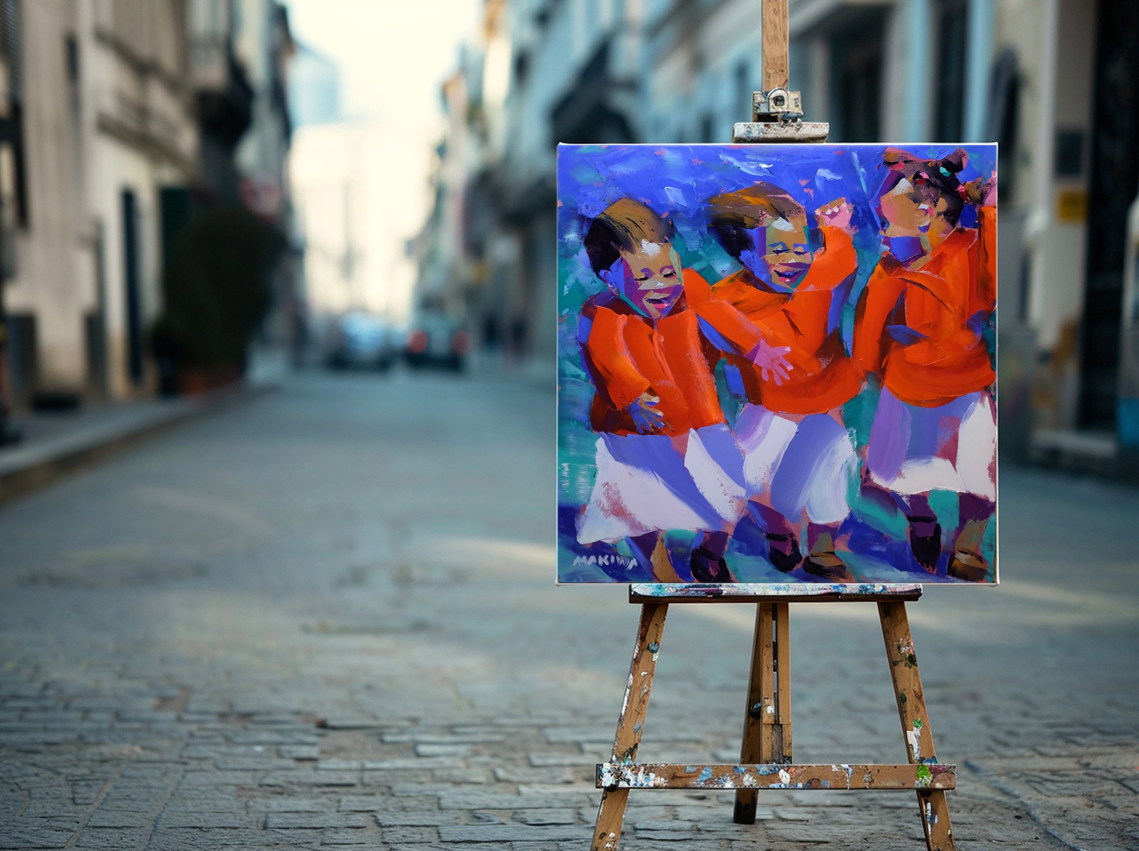 Little Friends 80x80cm Oil on Canvas