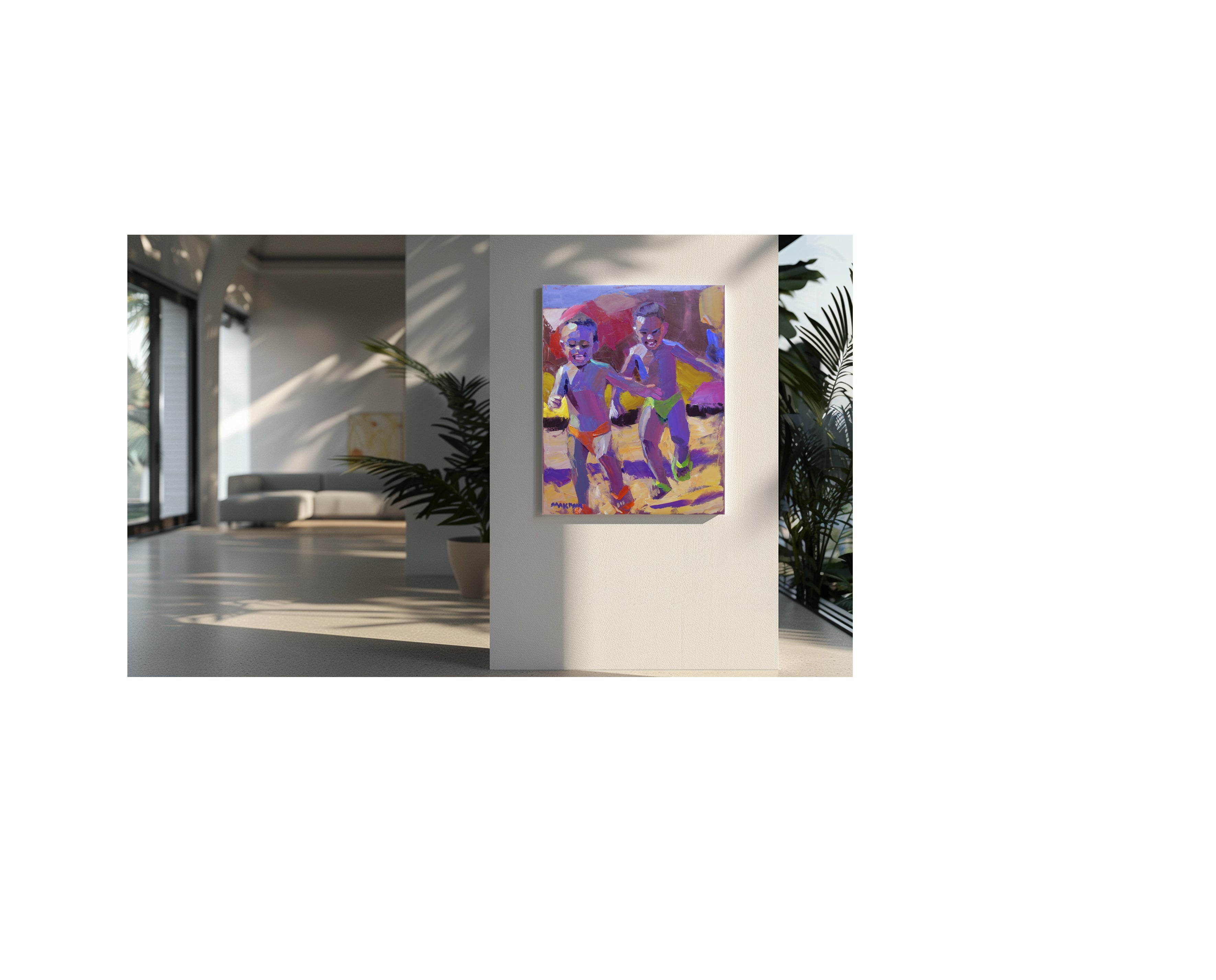 Running 56x71cm Oil on Canvas