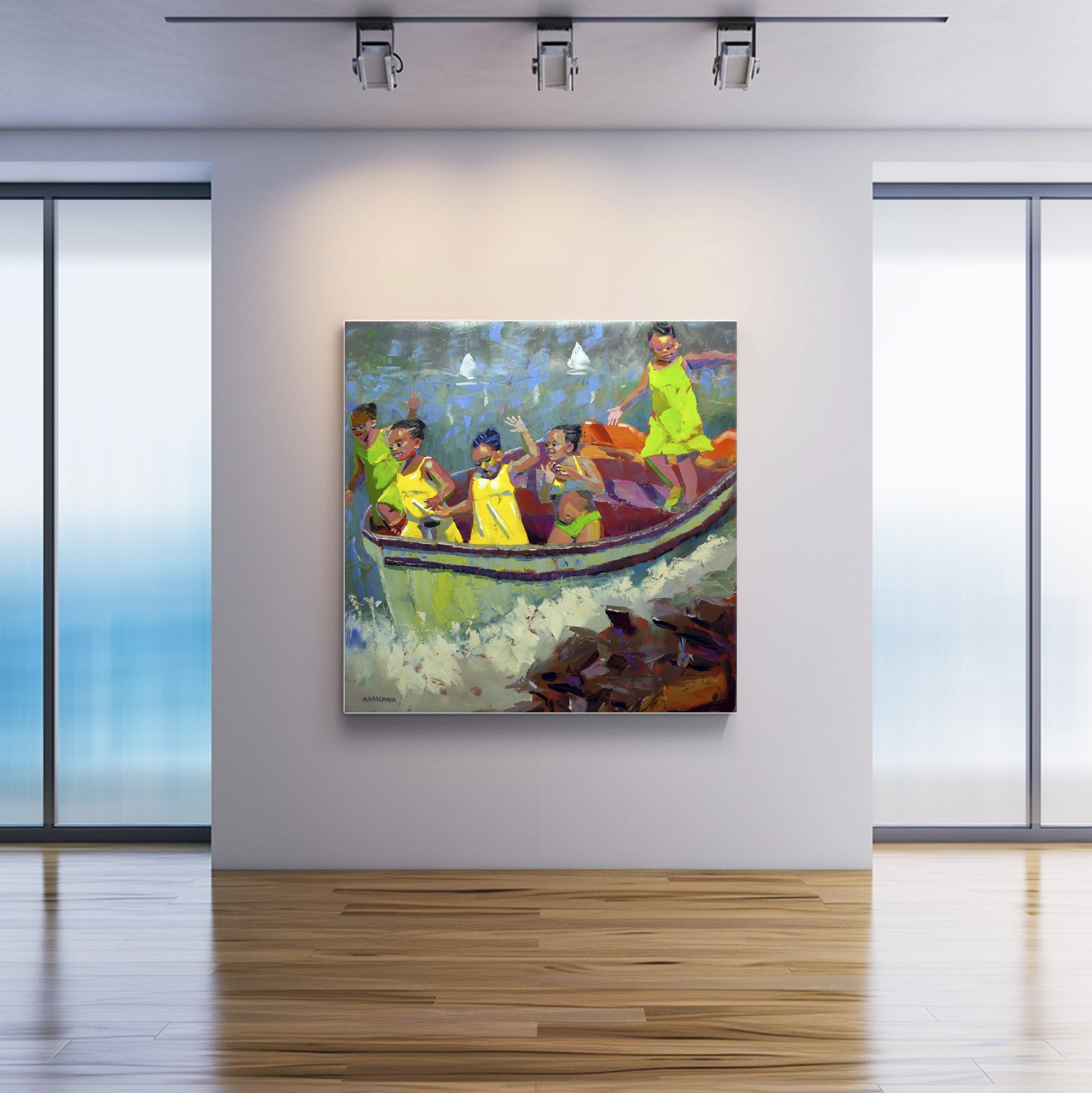 The Arrival 120x120cm Oil on Canvas