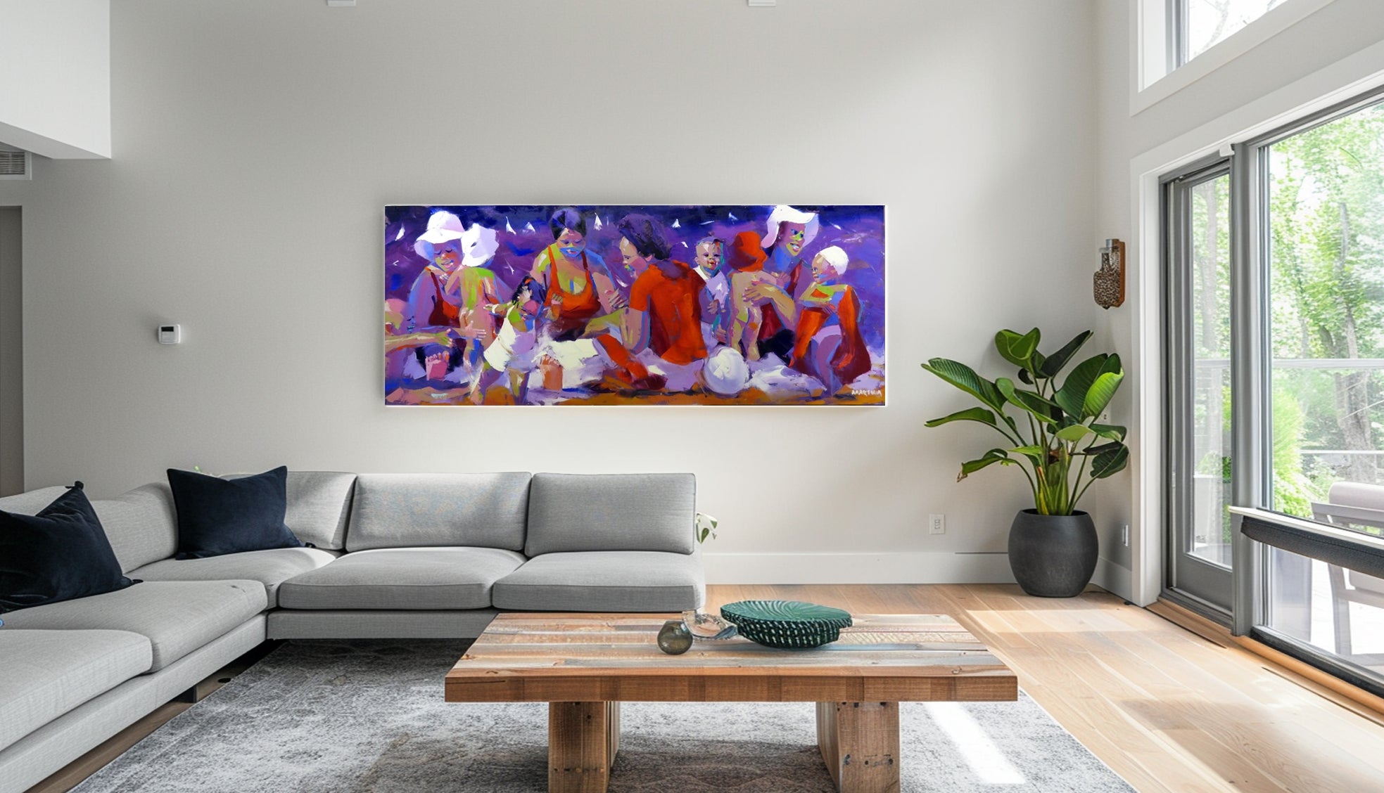 Mothers & Babies 80x200cm Oil On Canvas