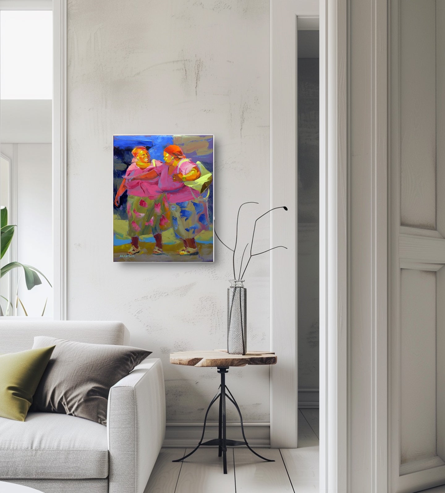 Sunset Chat 71x56cm Oil On  Canvas
