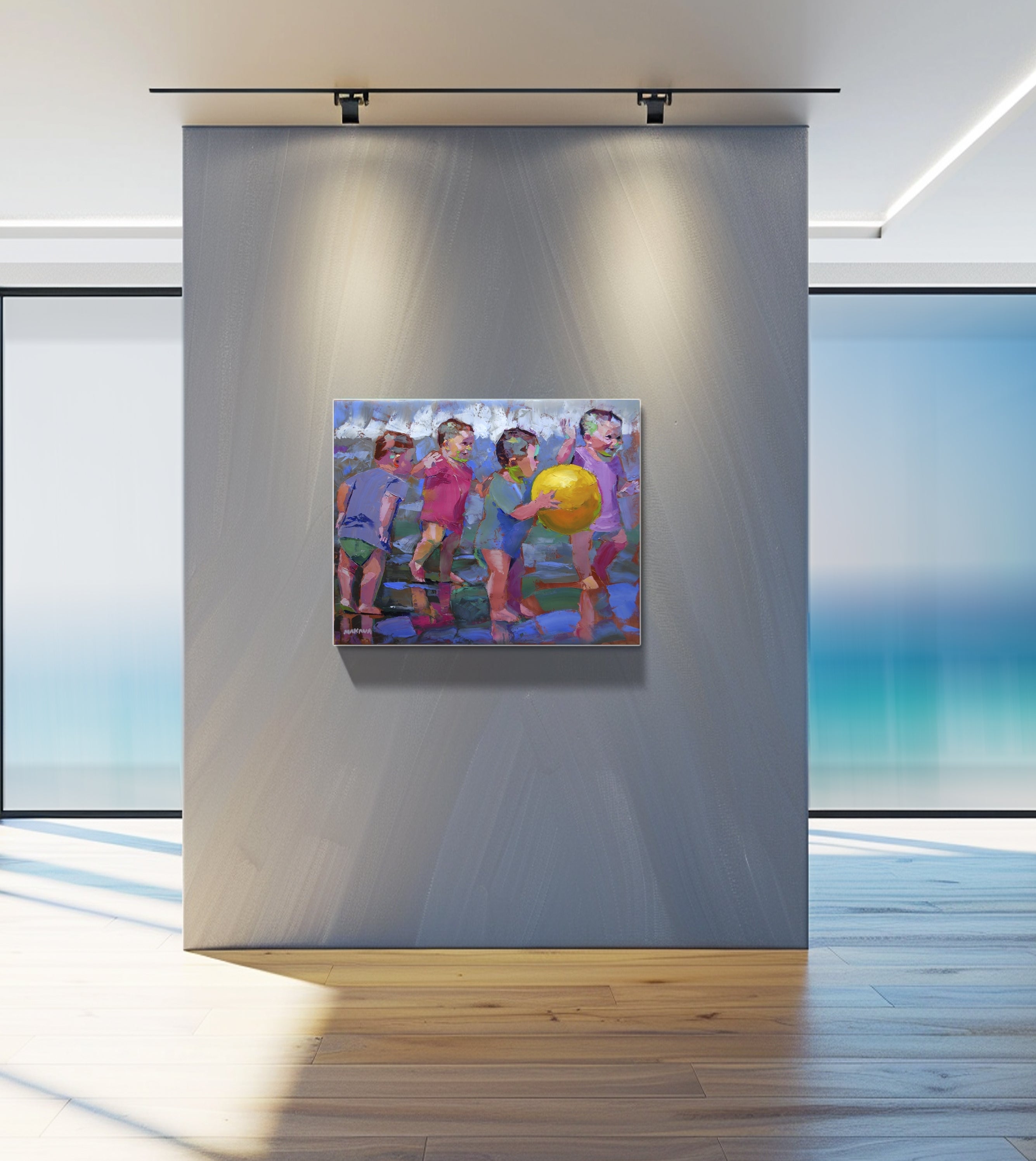 The Big Yellow Ball 80x100cm Oil on Canvas