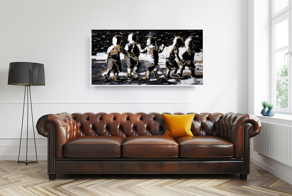 Sunset Boys 70x140cm Acrylic on Canvas