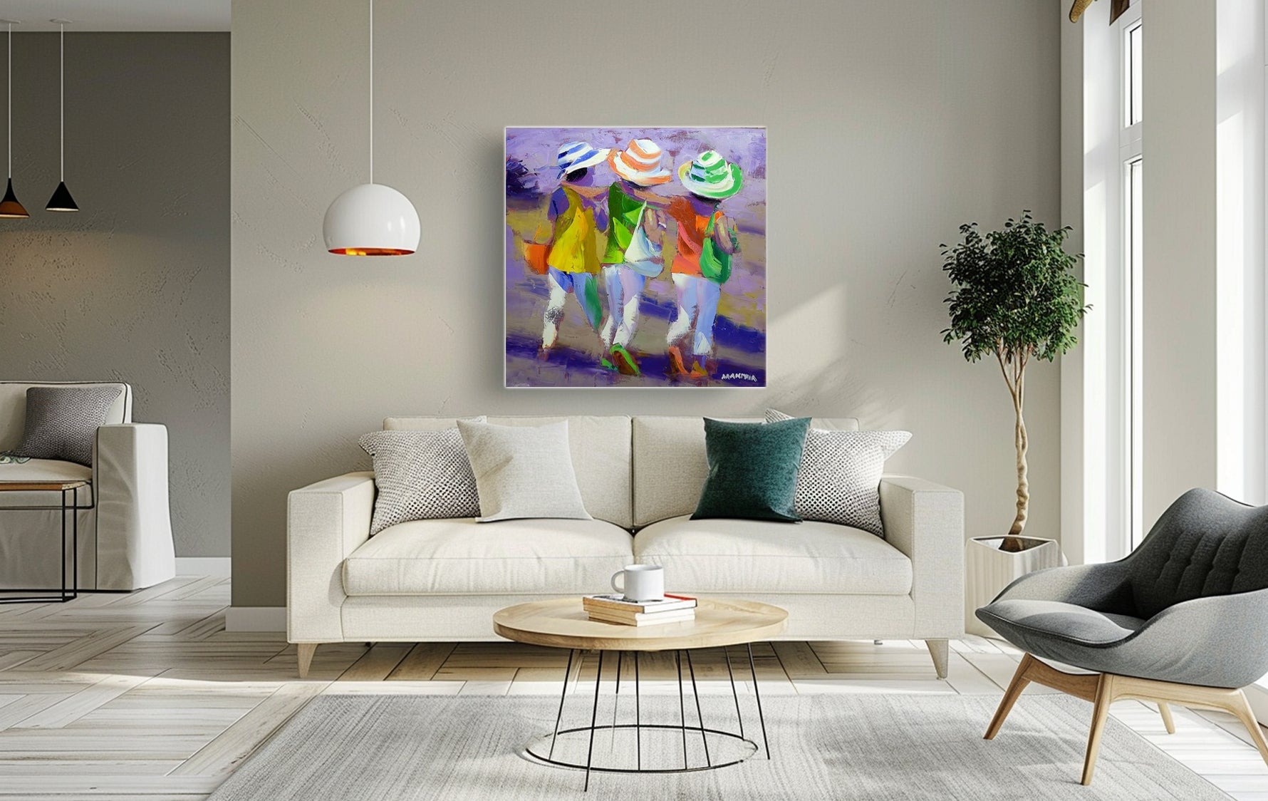 The Trio 80x80cm Oil on Canvas