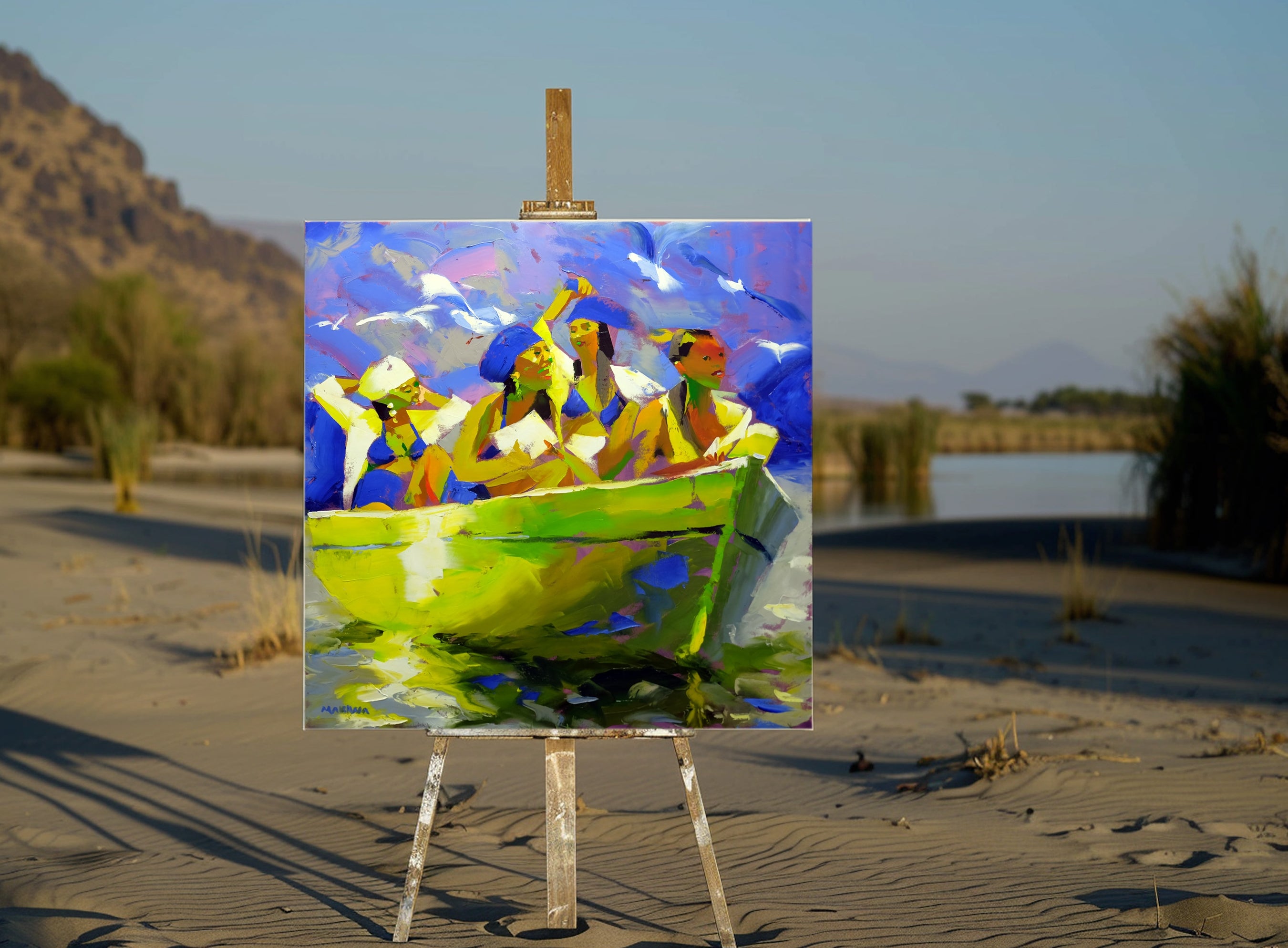 The Outing 120x120cm Oil on Canvas
