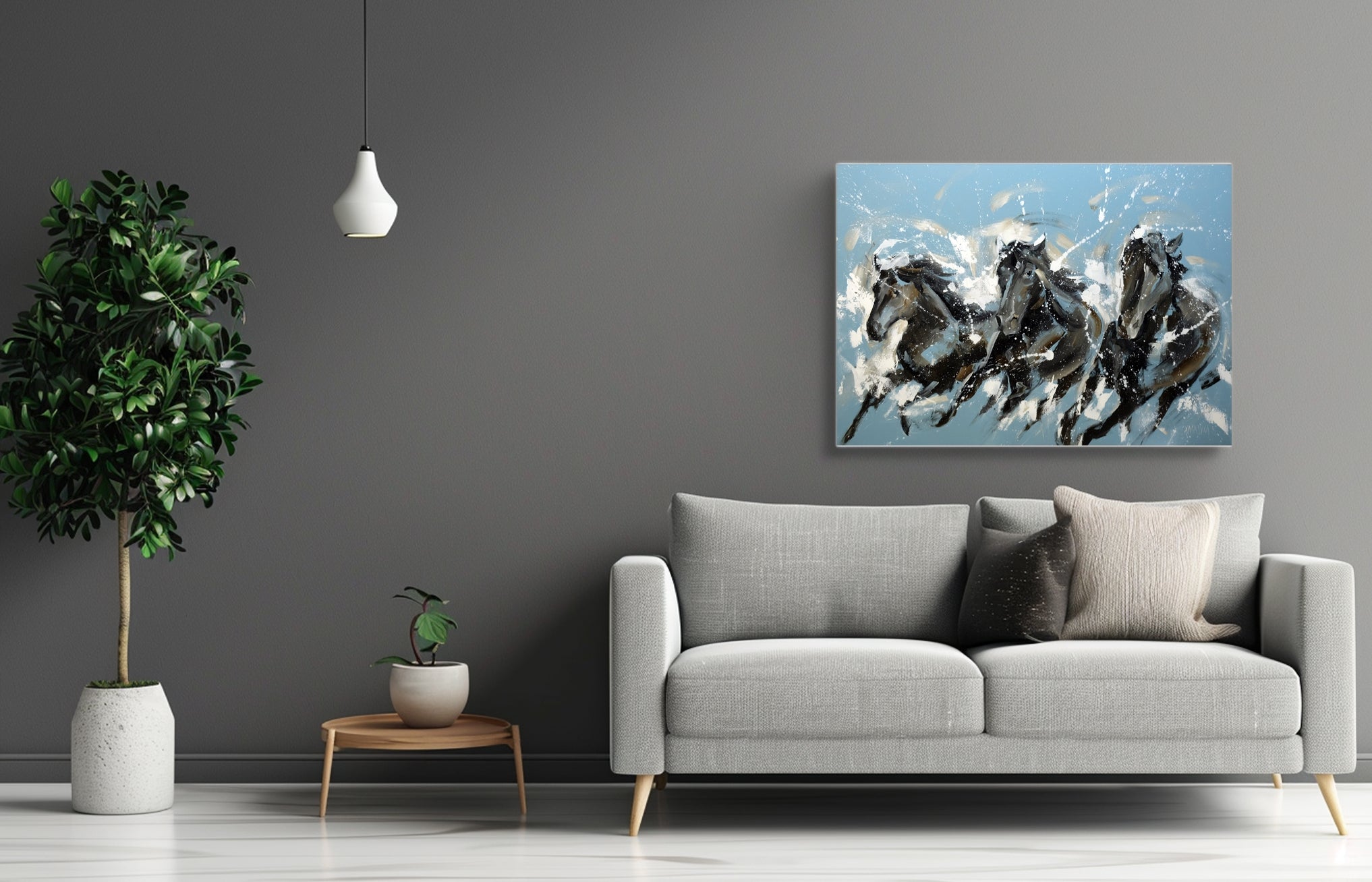 The Black Stallions 100x140cm Acrylic on Canvas