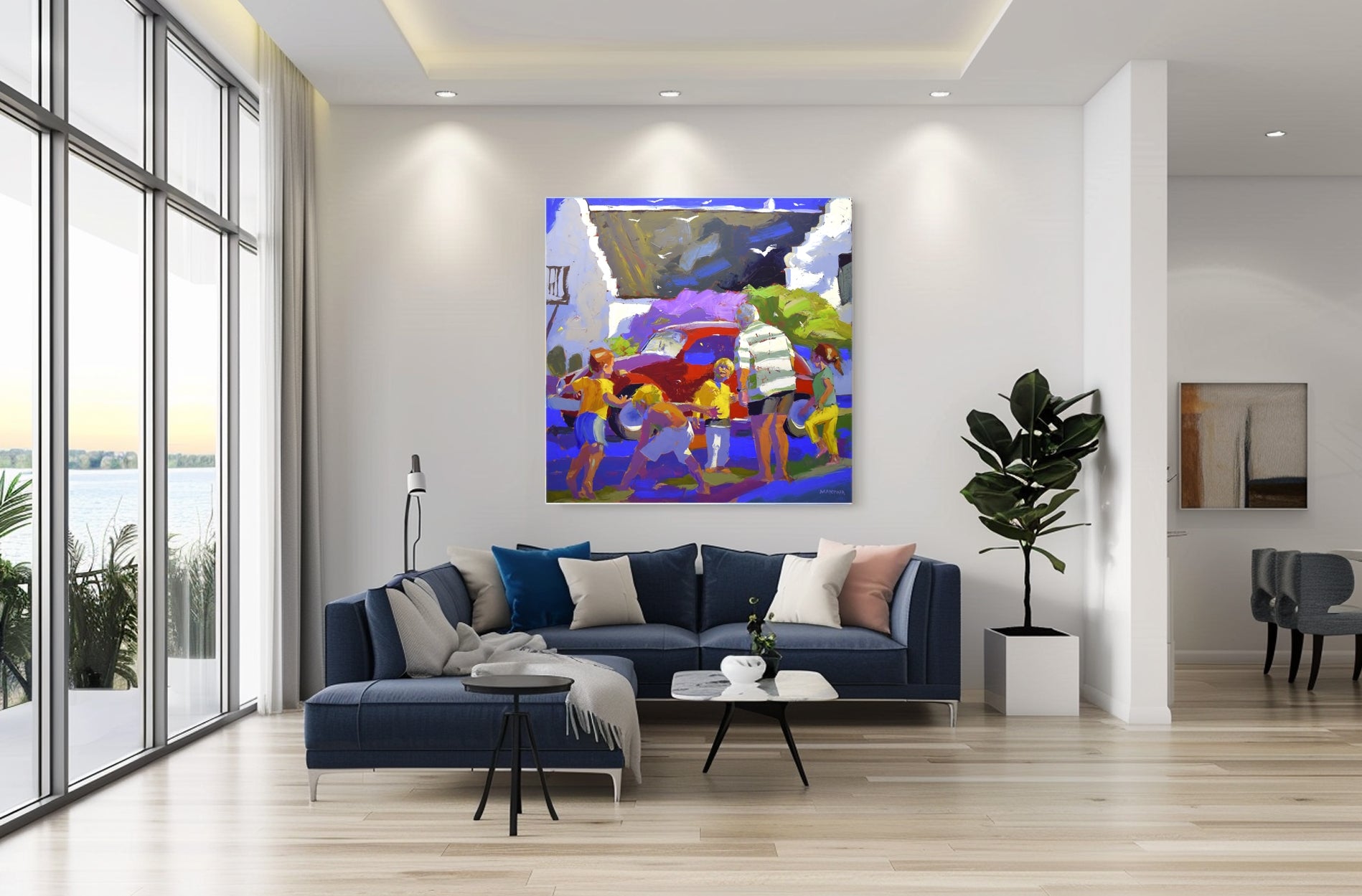 Grandpa's Volkswagen 150x150cm Oil on Canvas