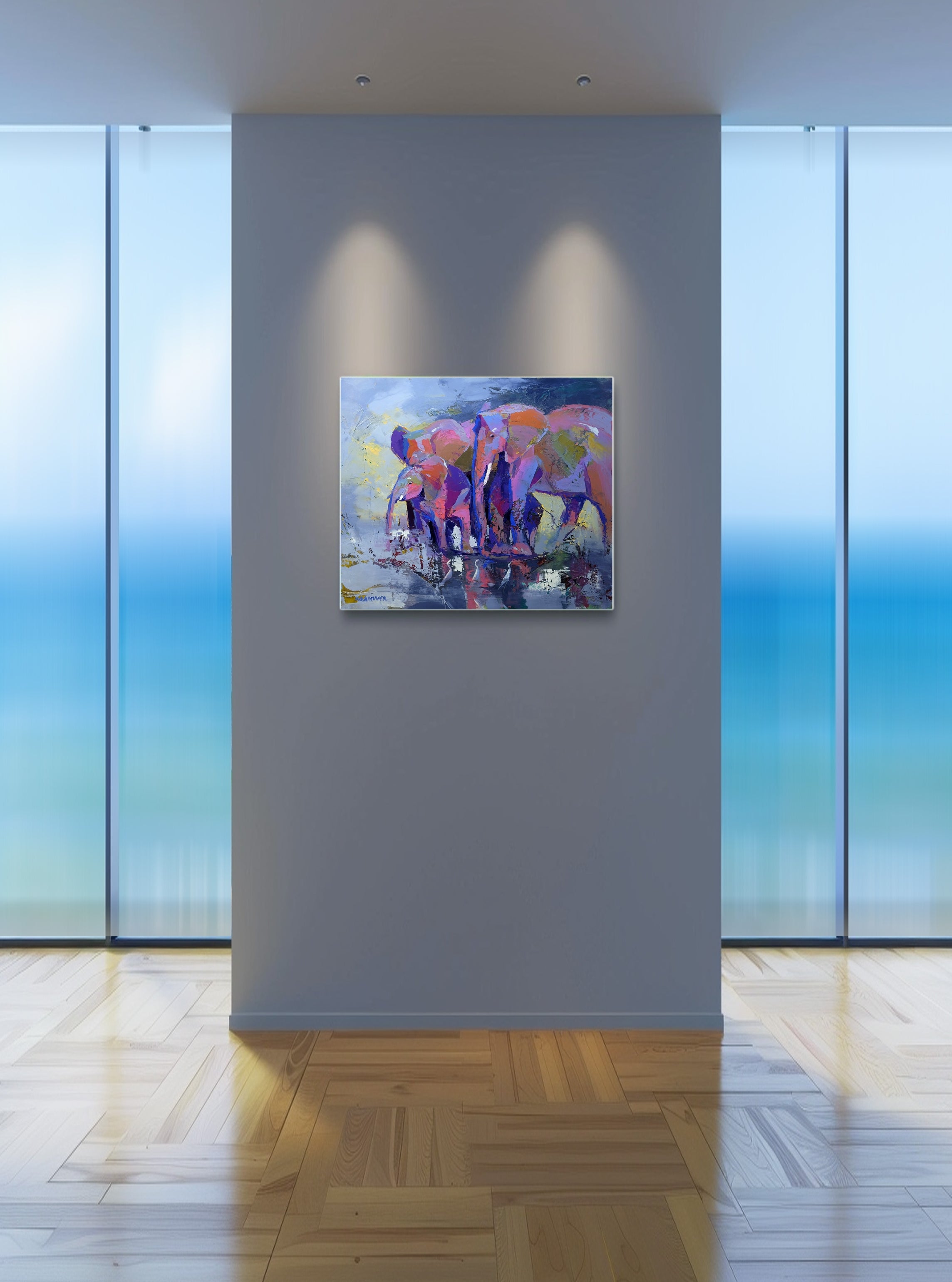 Family 68x80cm Oil on Canvas