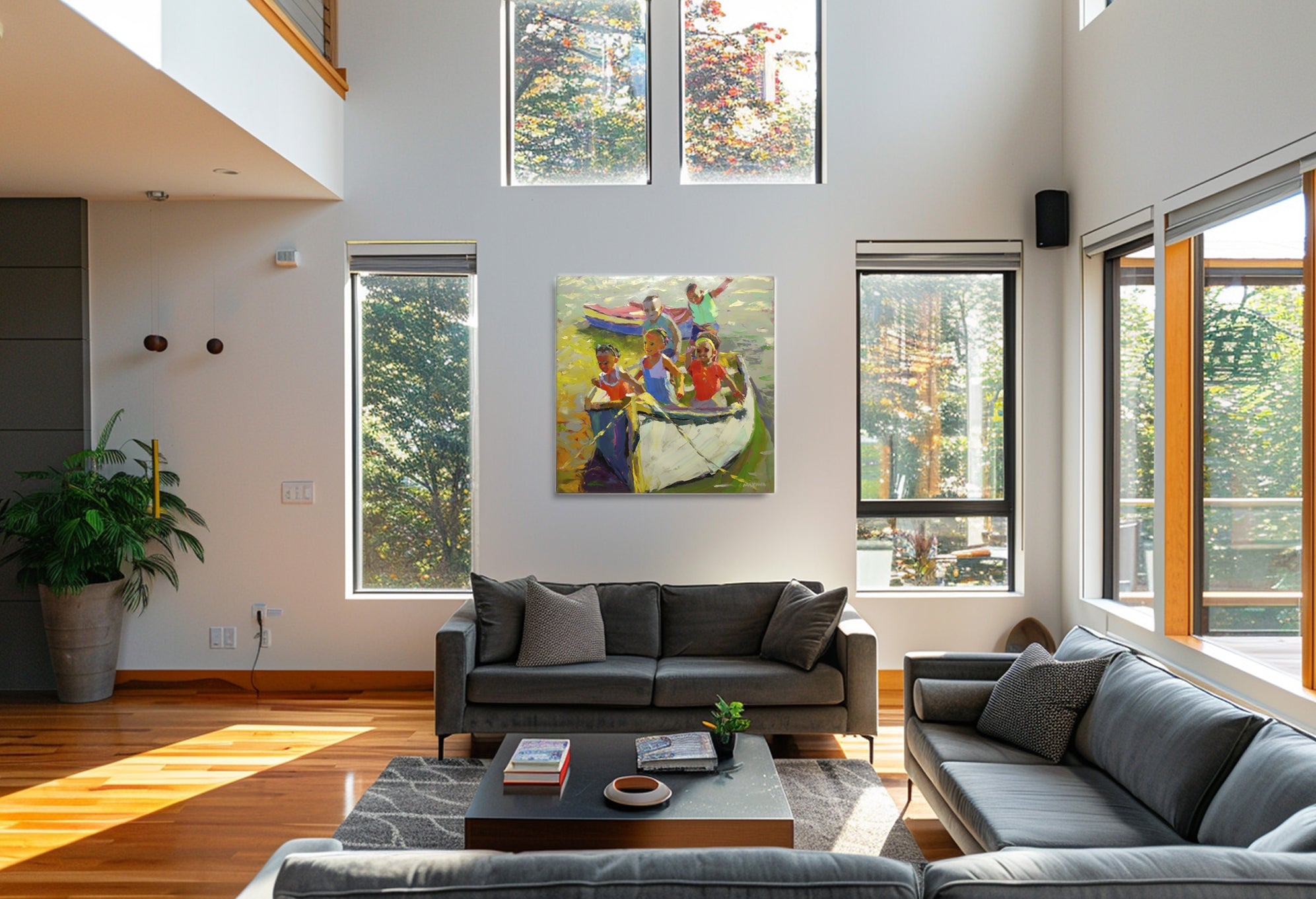 On the Boat to Nowhere 120x120cm Oil on Canvas