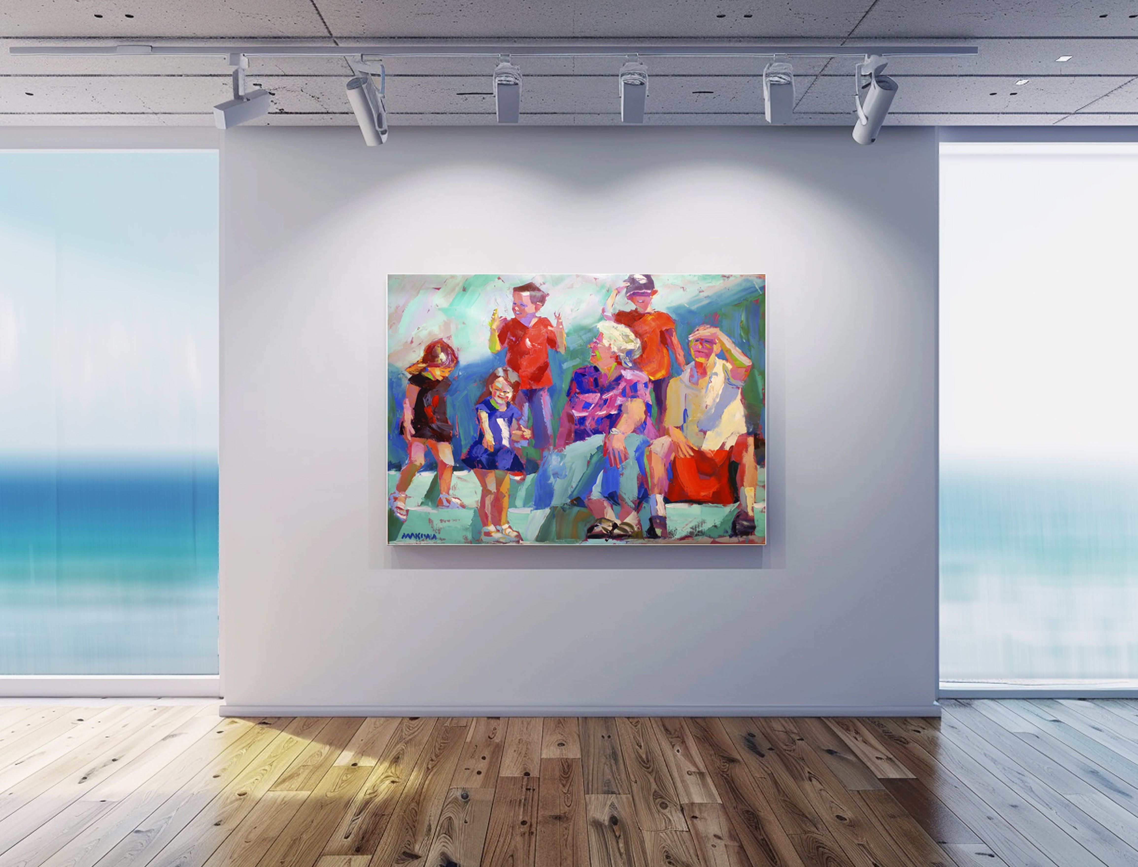 Visiting Grandma 100x140cm Oil on Canvas