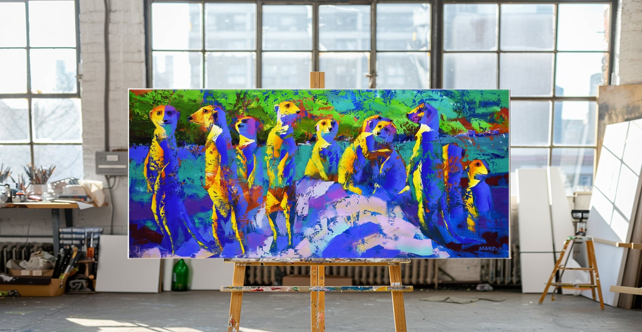 The Watchful Ones 80x180cm Oil On Canvas
