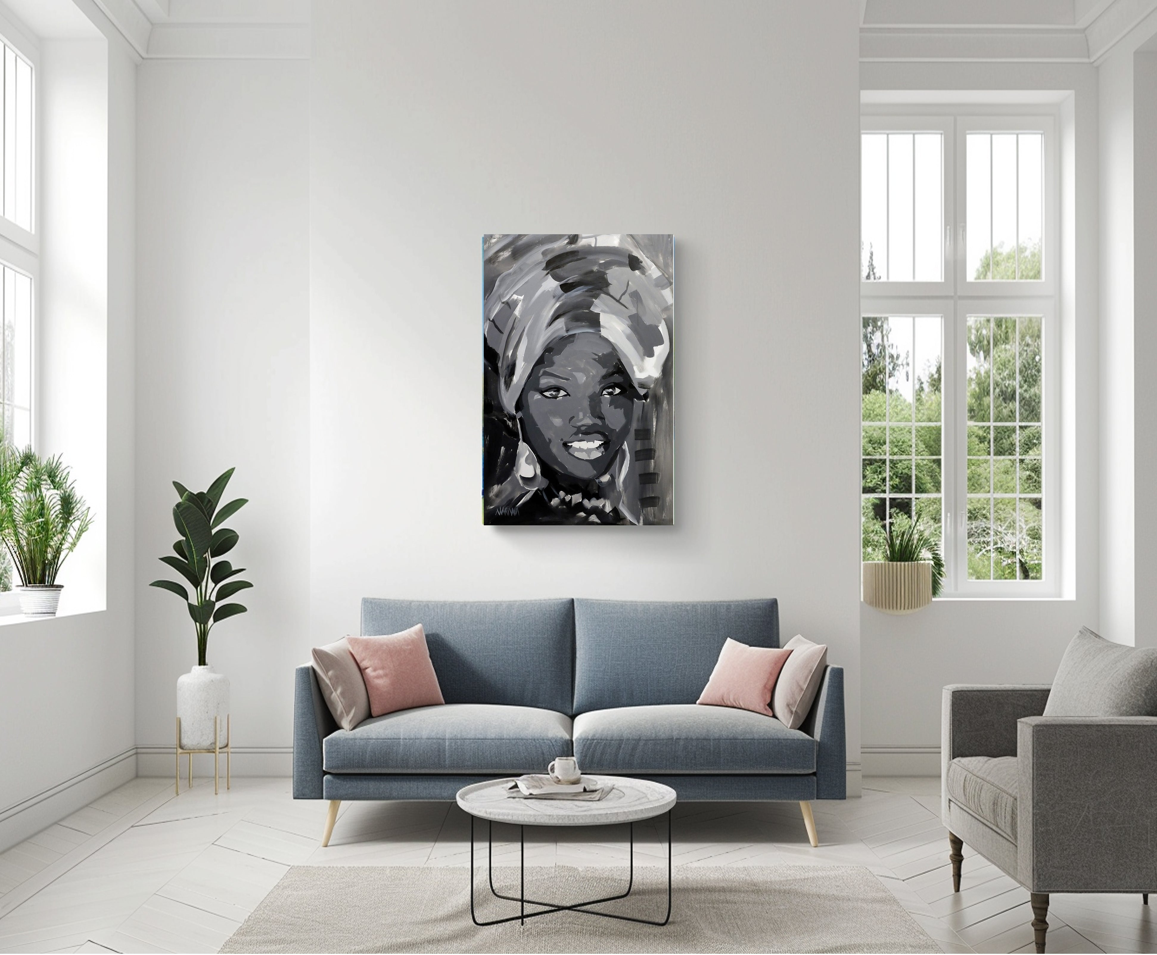 Beautiful African Girl 115x75cm Acrylic on Canvas