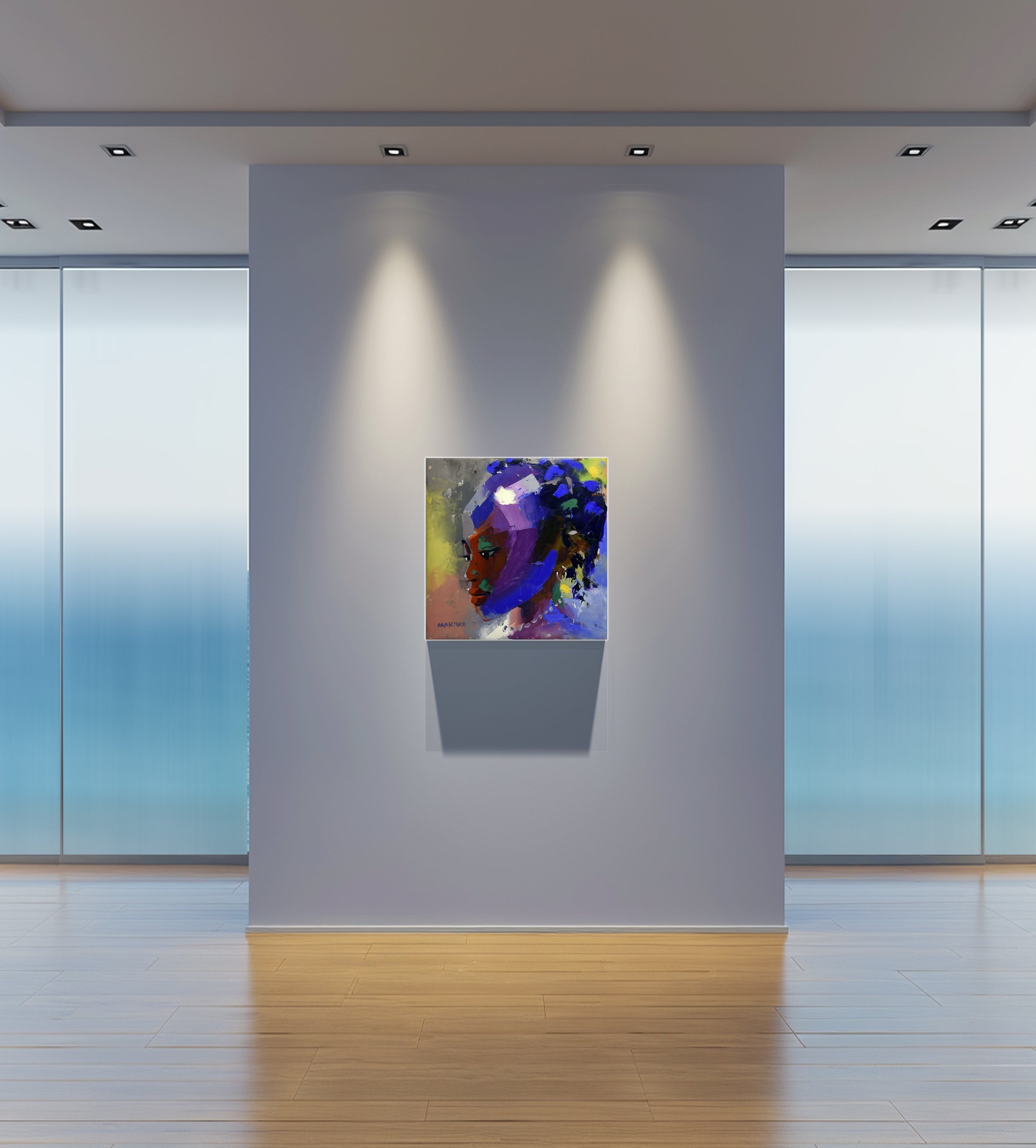 Pensive Girl 55x55cm Oil on Canvas