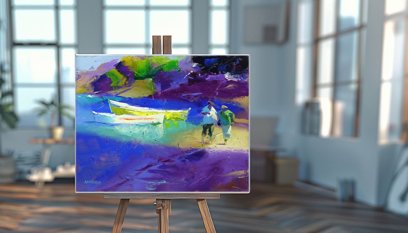 The Fisherman's Wife 56x71cm Oil On Canvas